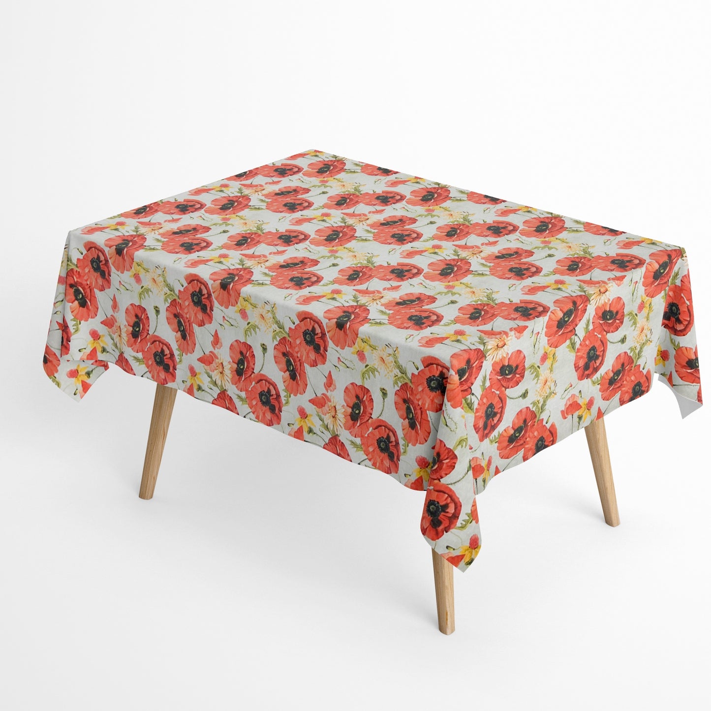 textile Tischdecke Mohnblumen