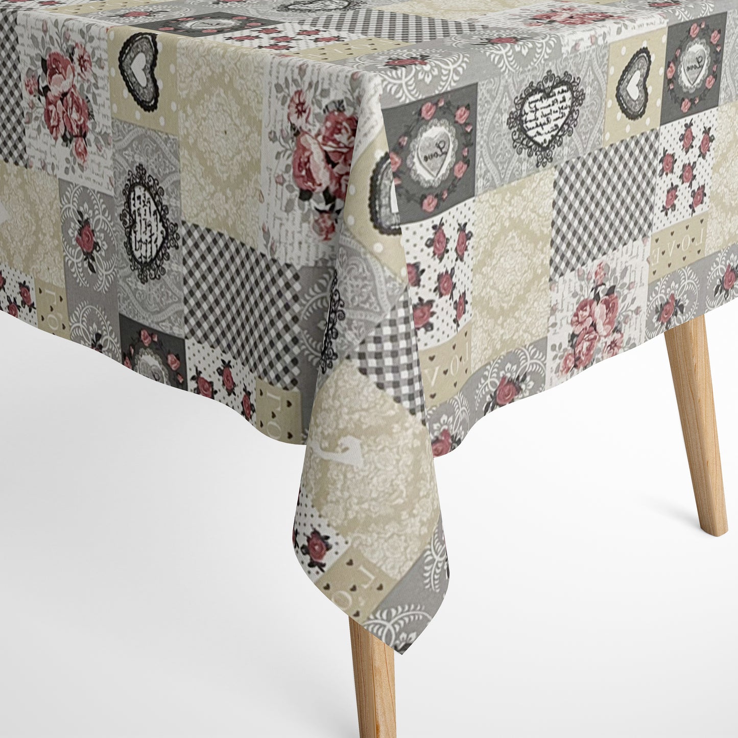 textile Tischdecke LOVE Patchwork