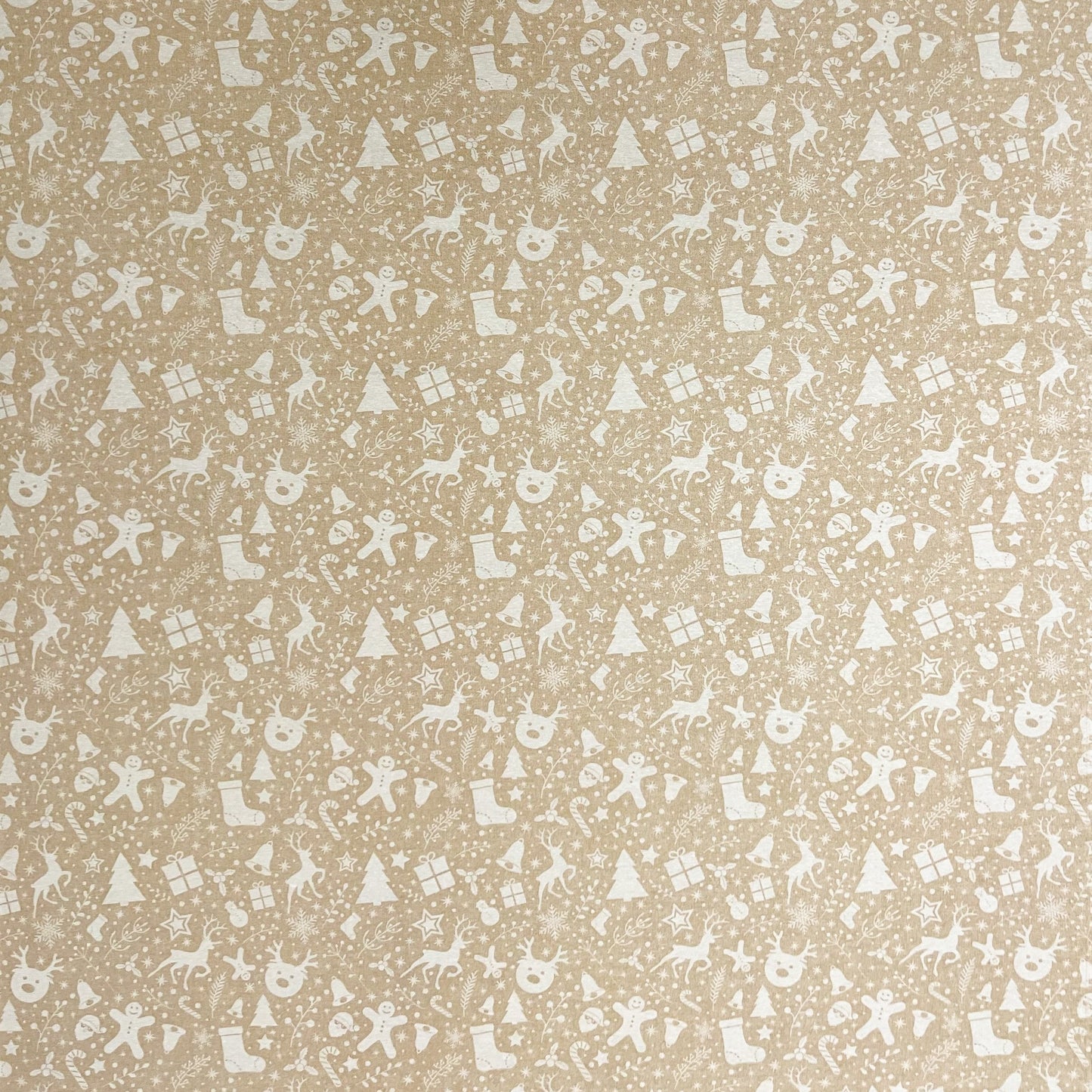 Baumwolltischdecke Weihnachten Advent LINERA beige Geschenke Rentier eckig rund oval