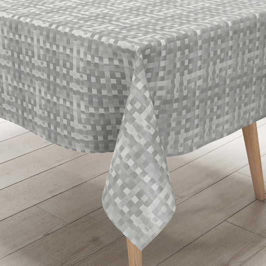 Wachstuch Tischdecke kariert silber grau