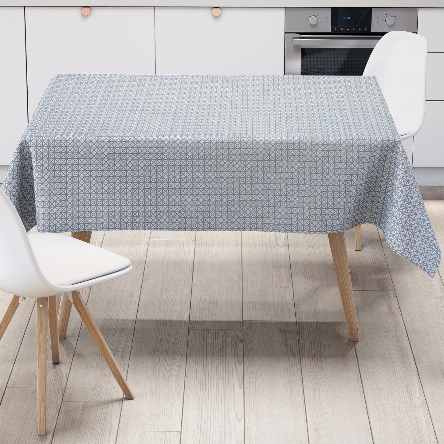 Wachstuch Tischdecke geprägt M19355 grau Geometrie Quadrate eckig rund oval