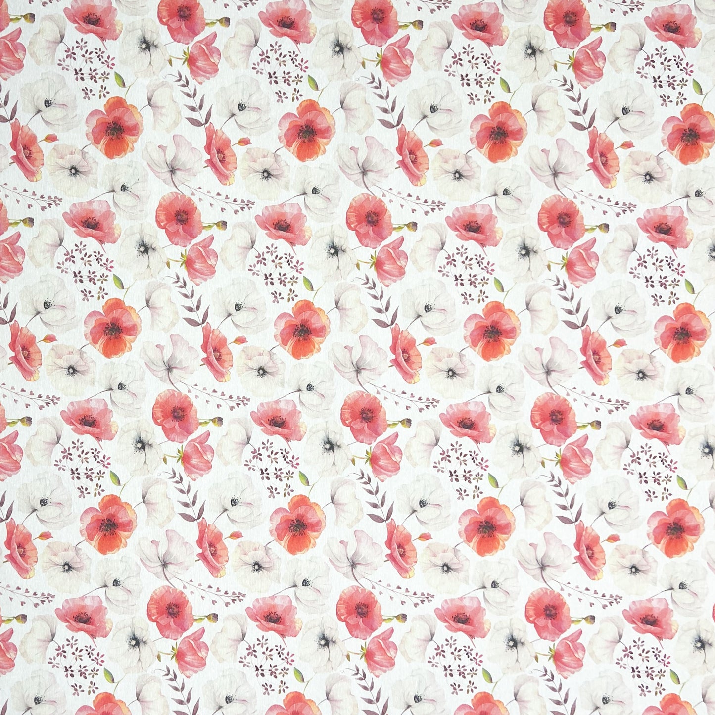 textile Tischdecke mit Blumen Mohnblüten
