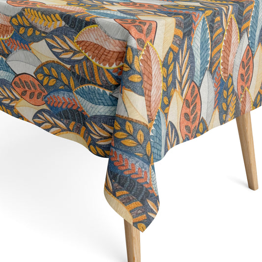 Baumwoll Tischdecke unte Blätter Herbst