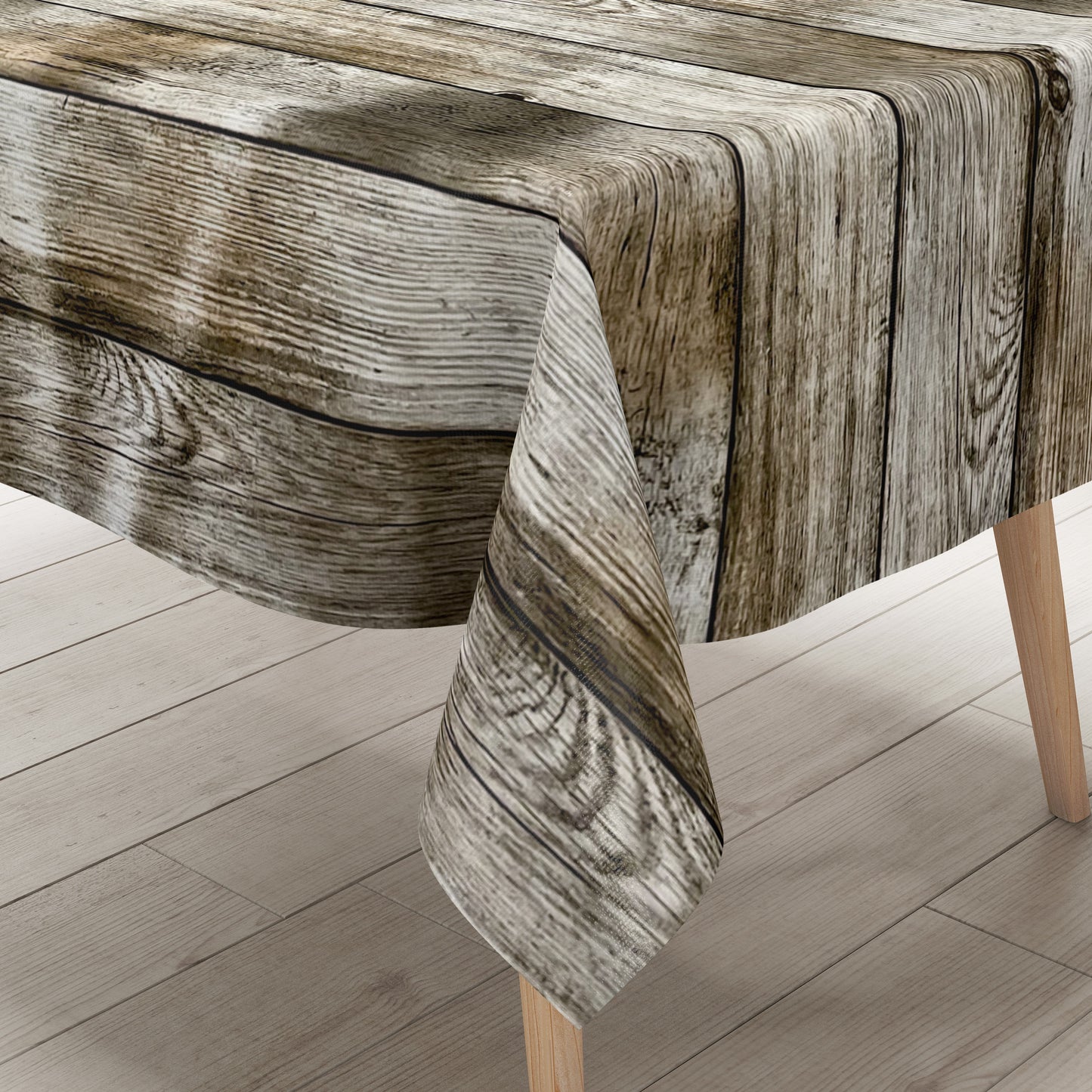 KEVKUS Wachstuch Tischdecke P1000-1 Holz Holzdielen Alm wählbar in eckig, rund und oval -