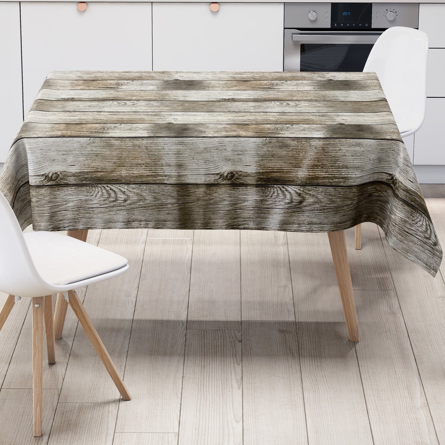 KEVKUS Wachstuch Tischdecke P1000-1 Holz Holzdielen Alm wählbar in eckig, rund und oval -