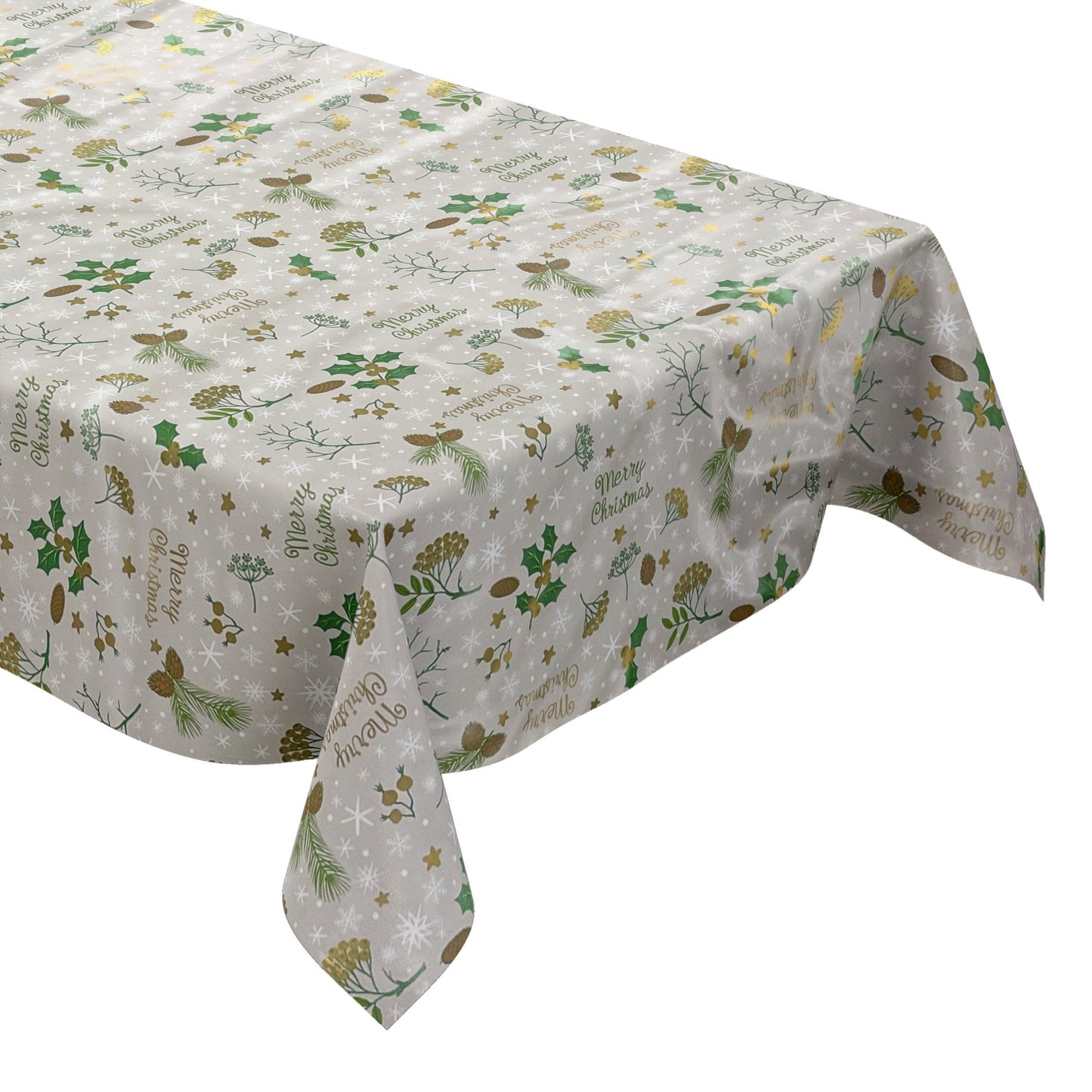 KEVKUS Wachstuch Tischdecke P1034-3 beige Weihnachten Advent wählbar in eckig, rund und oval -