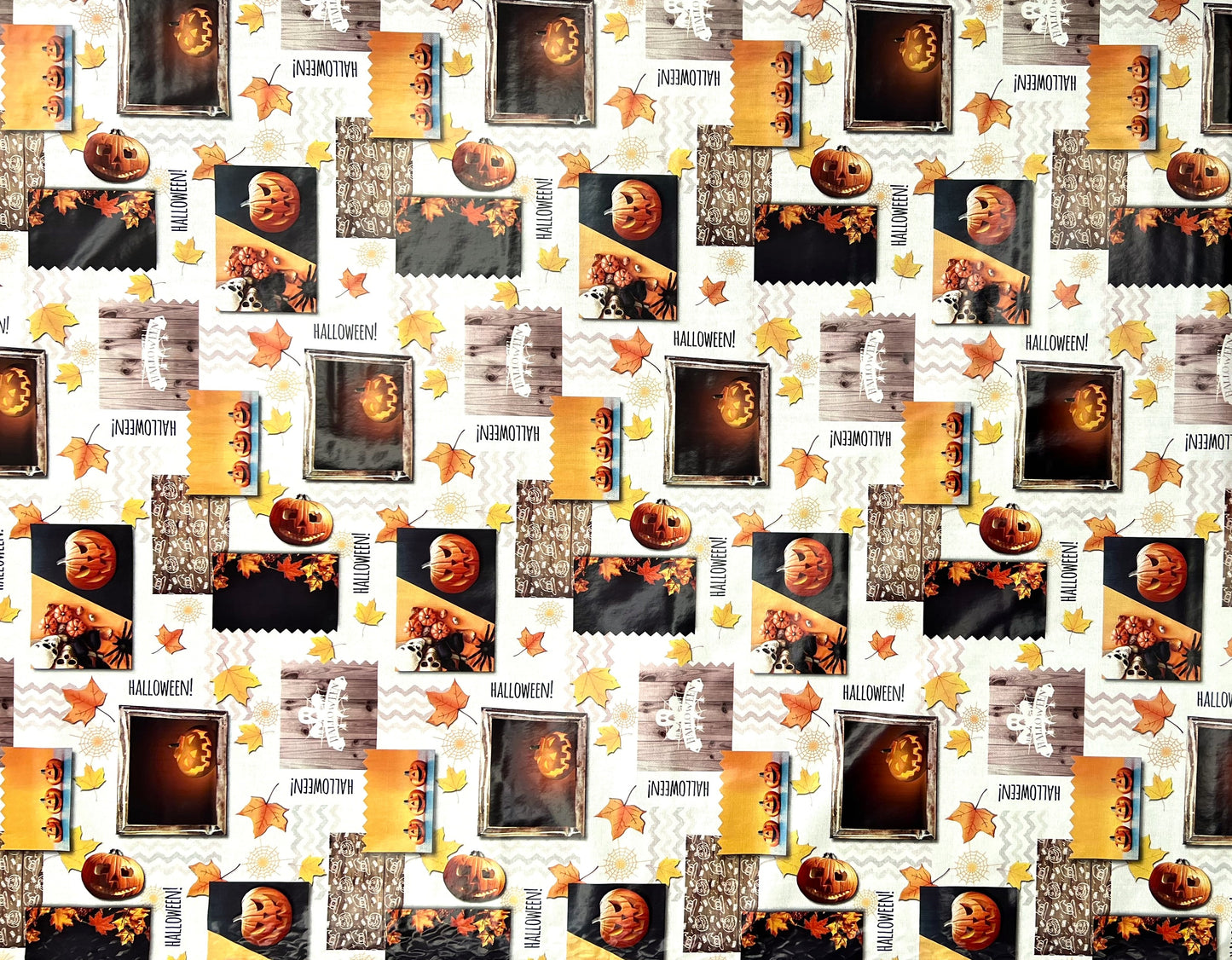 KEVKUS Wachstuch Tischdecke H3110 Halloween Kürbis Herbst Laub wählbar in eckig, rund und oval -