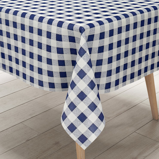Wachstuch Tischdecke kariert blau