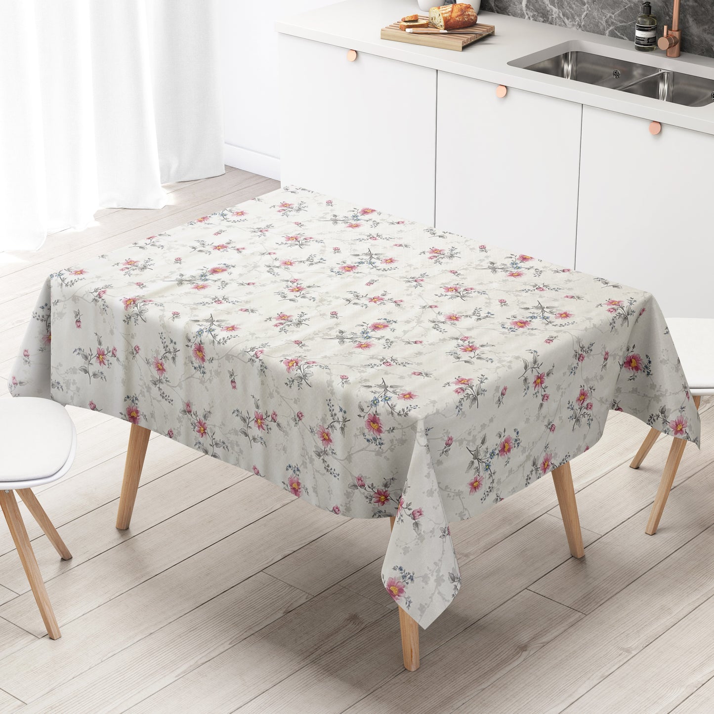 Wachstuch Tischdecke Rosenblüten geprägt