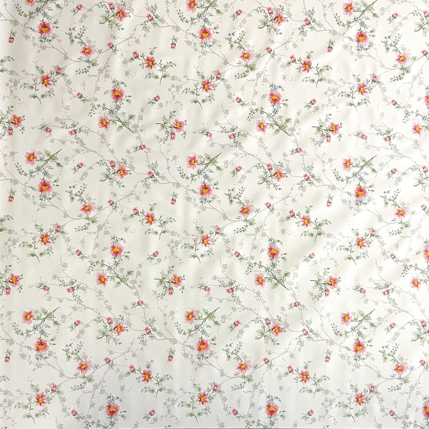 Wachstuch Tischdecke Blumenranken weiss