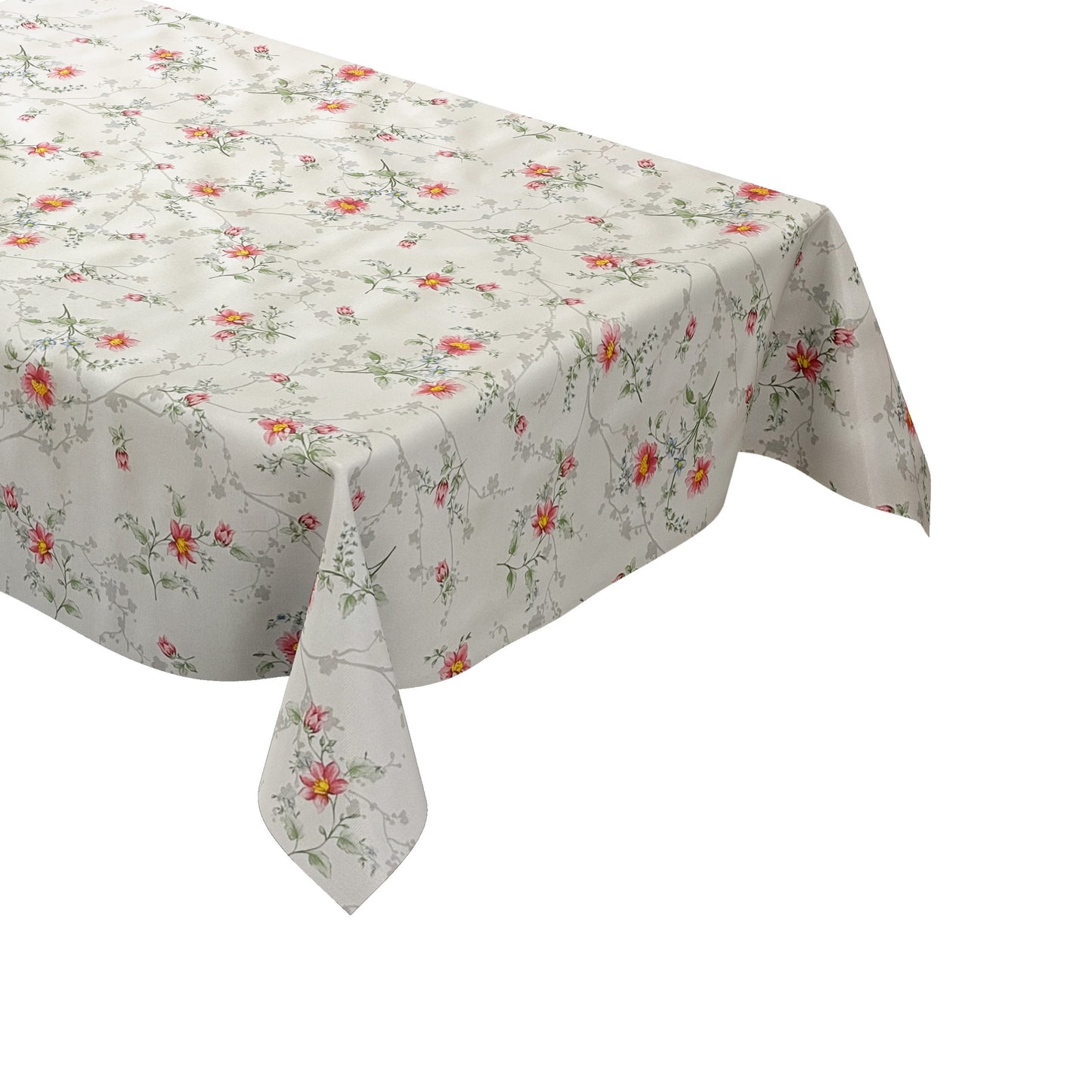 Wachstuch Tischdecke Blumenranken weiss