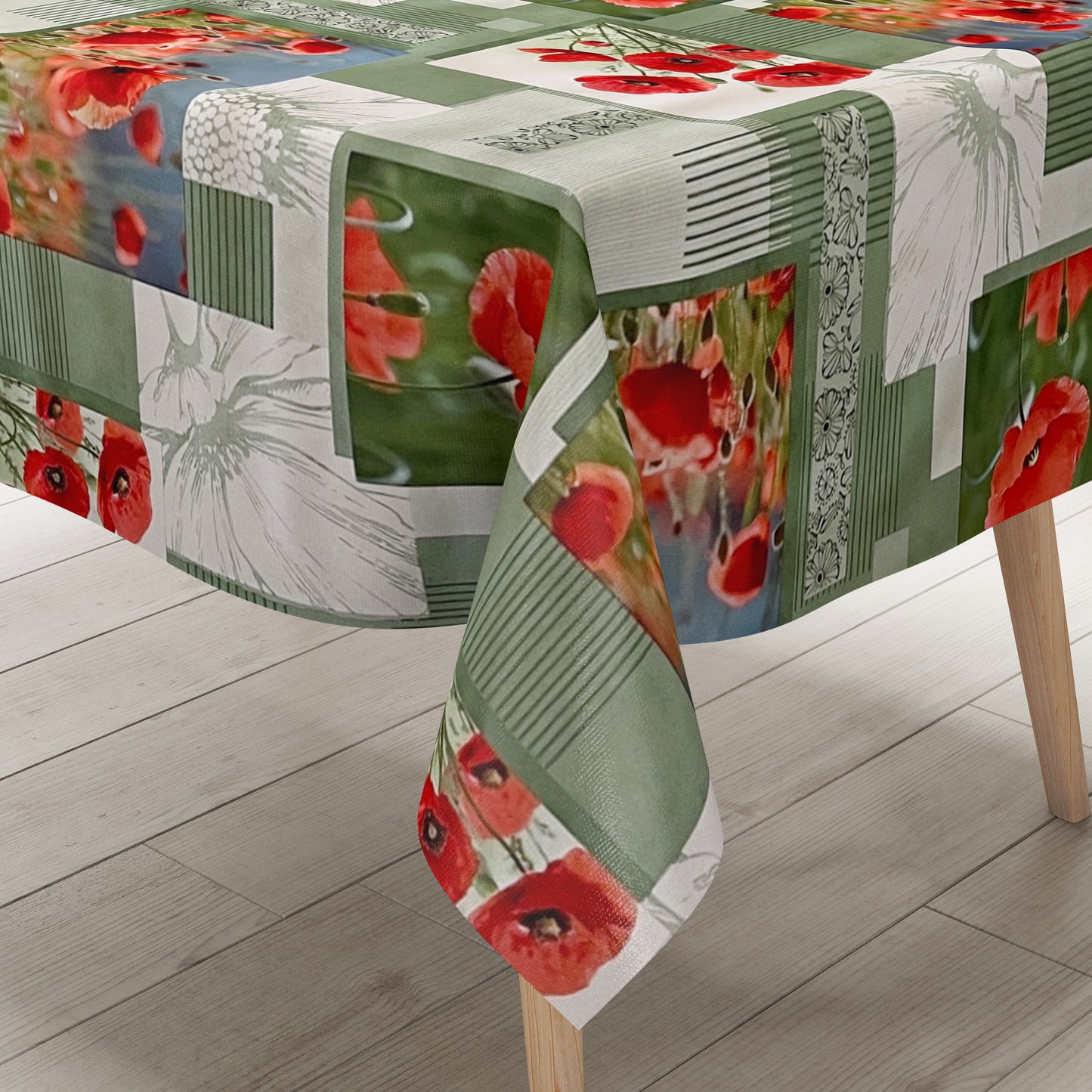 Wachstuch Tischdecke Mohnblumen