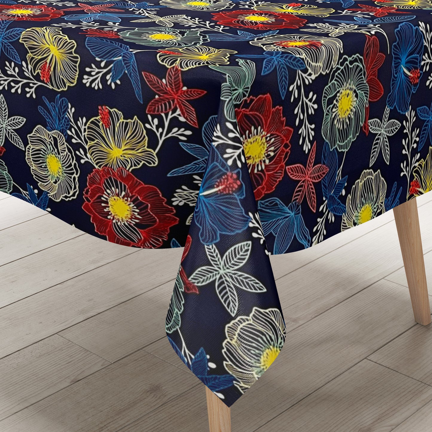KEVKUS Wachstuch Tischdecke P1126-1 BOHO Retro Blumen Blüten wählbar in eckig, rund und oval -