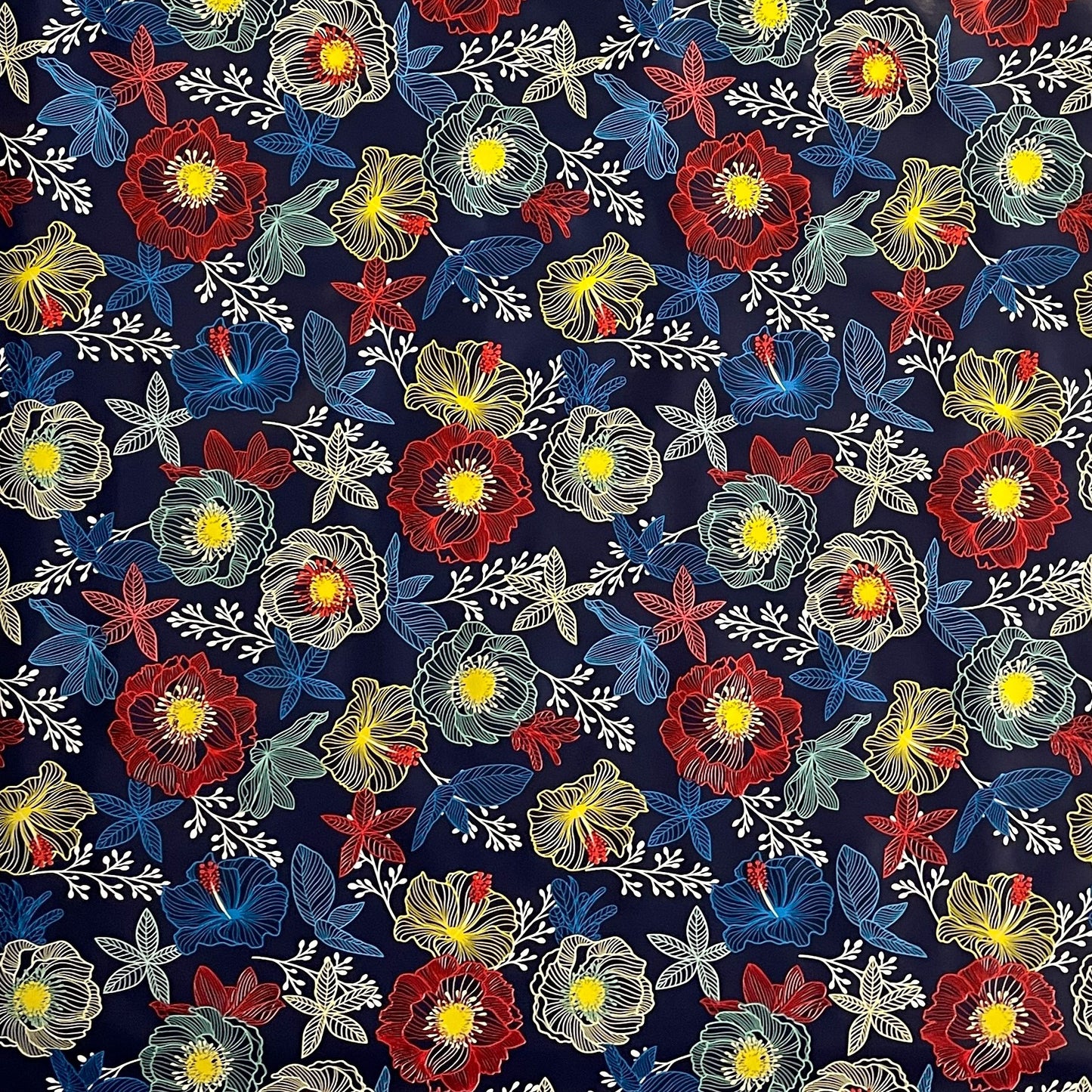 KEVKUS Wachstuch Tischdecke P1126-1 BOHO Retro Blumen Blüten wählbar in eckig, rund und oval -