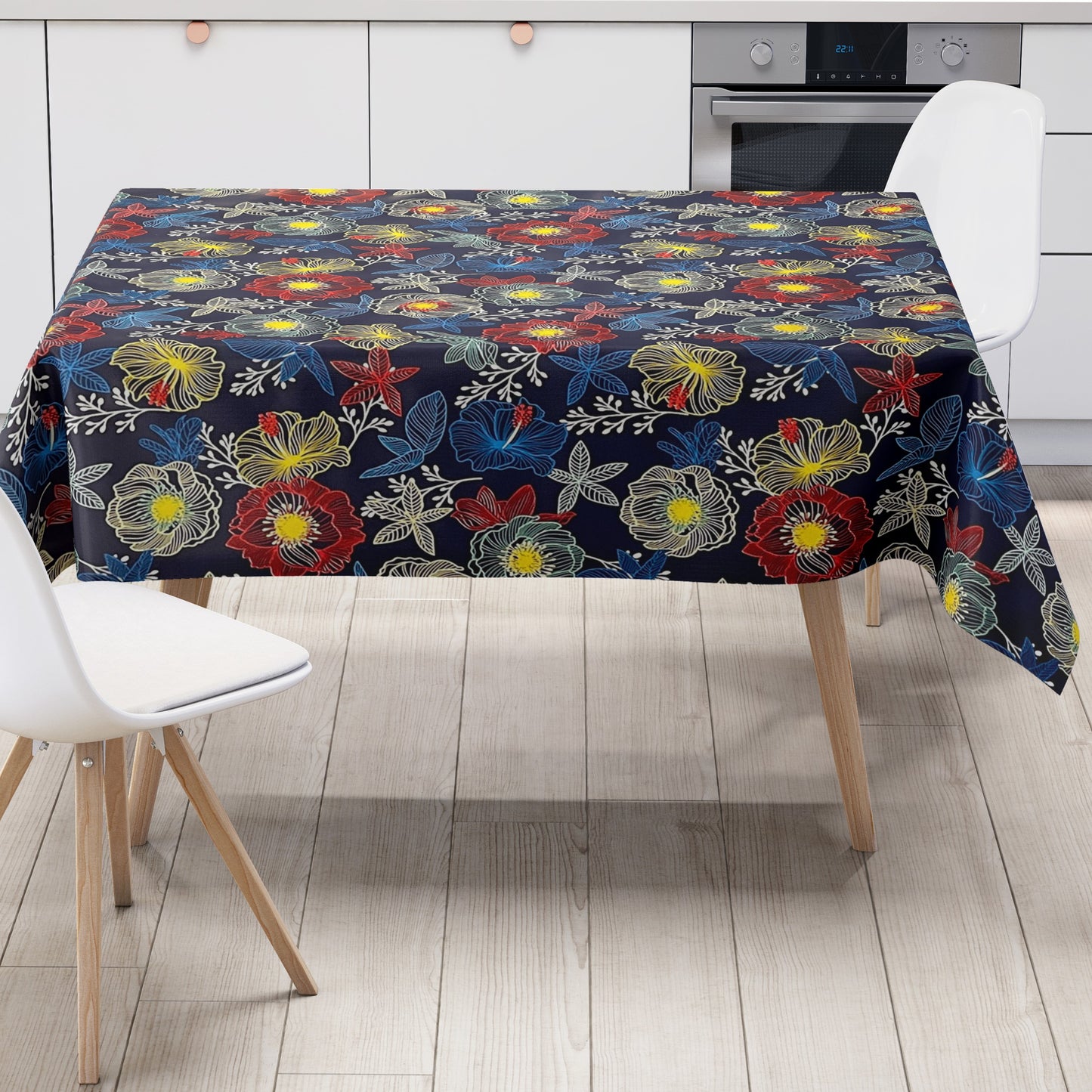 Wachstuch Tischdecke retro marine