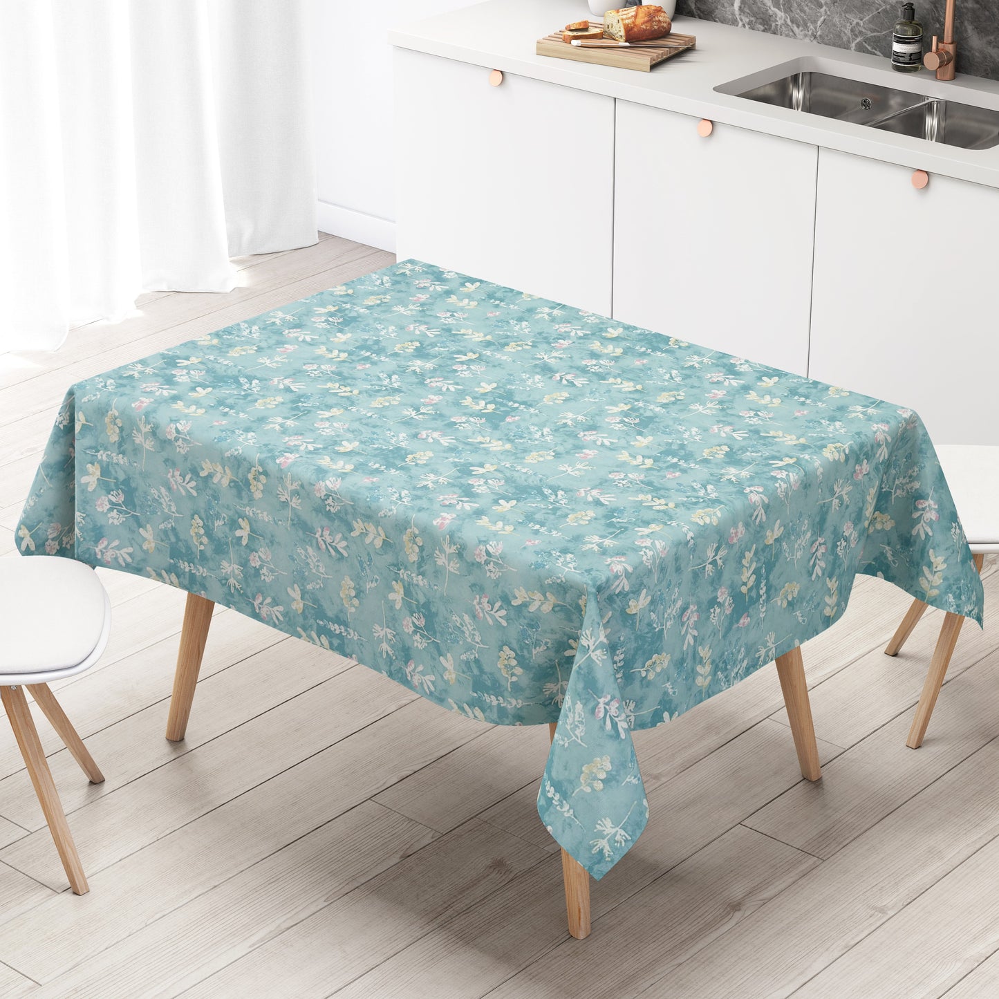 Wachstuch Tischdecke Herbstmotiv blau