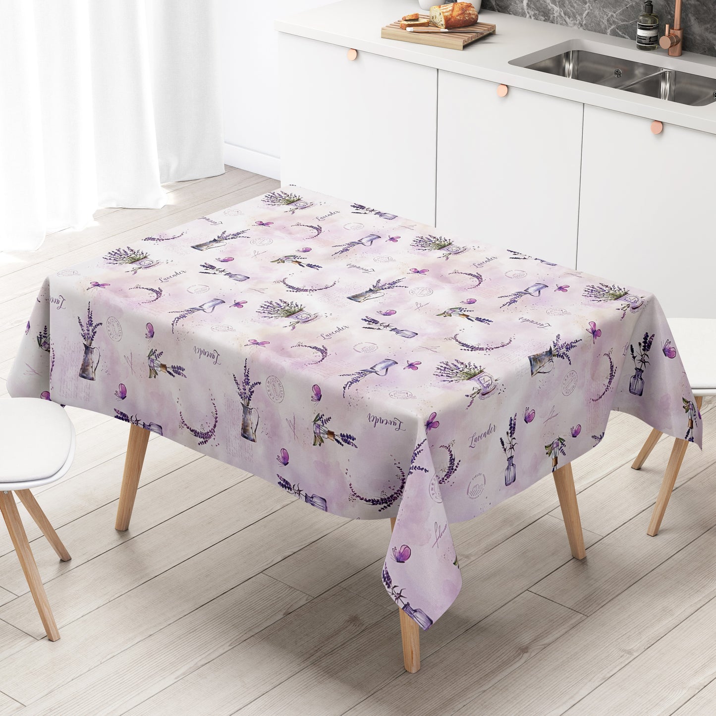 Wachstuch Tischdecke Lavendel lila