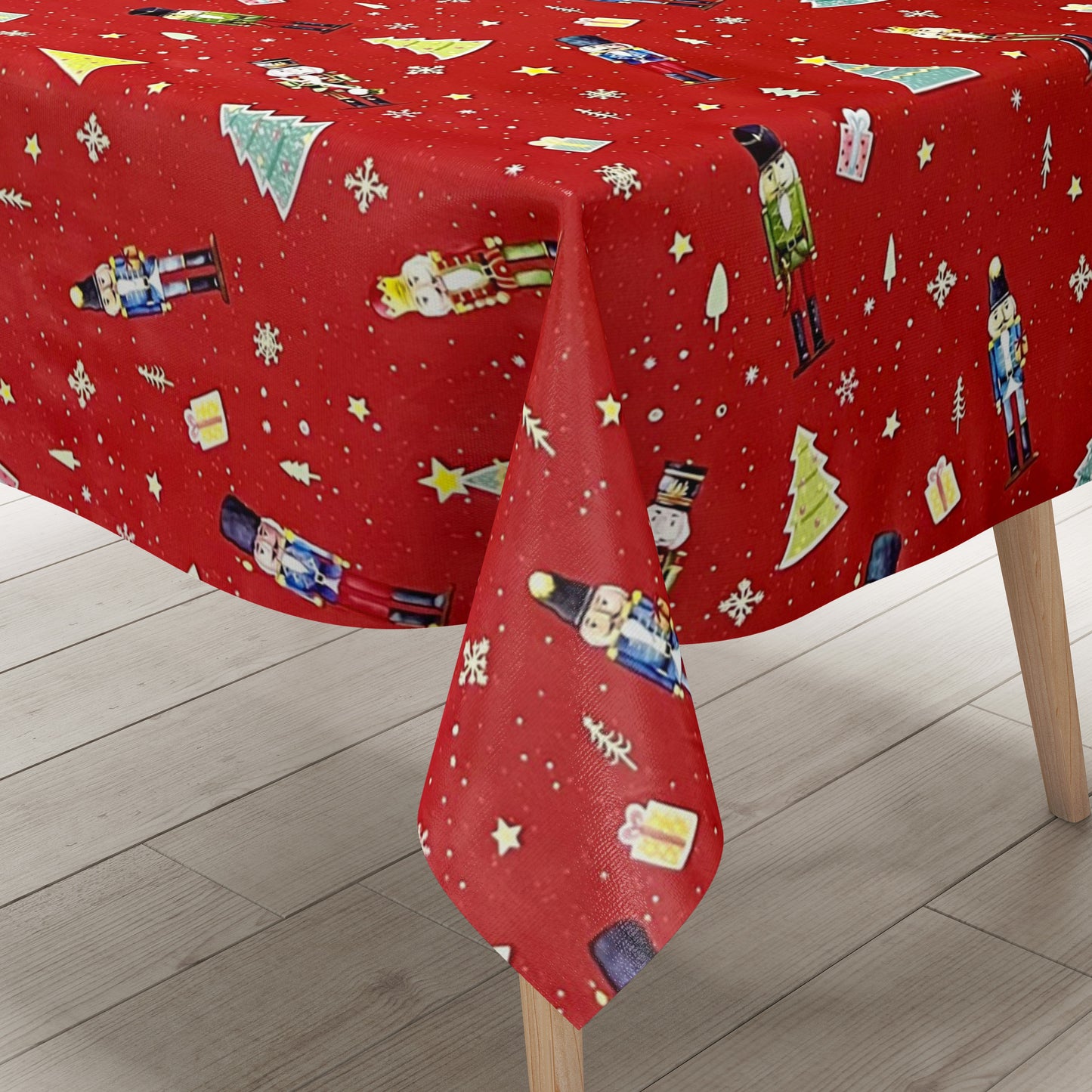 Wachstuch Tischdecke Nussknacker rot