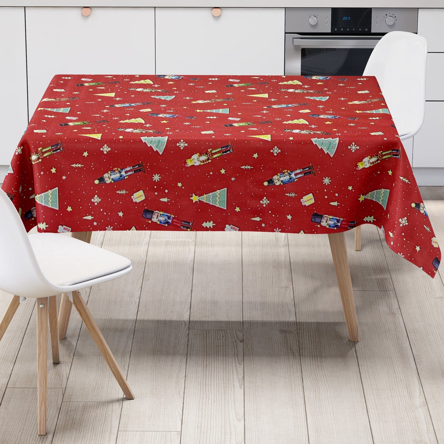 Wachstuch Tischdecke Nussknacker rot