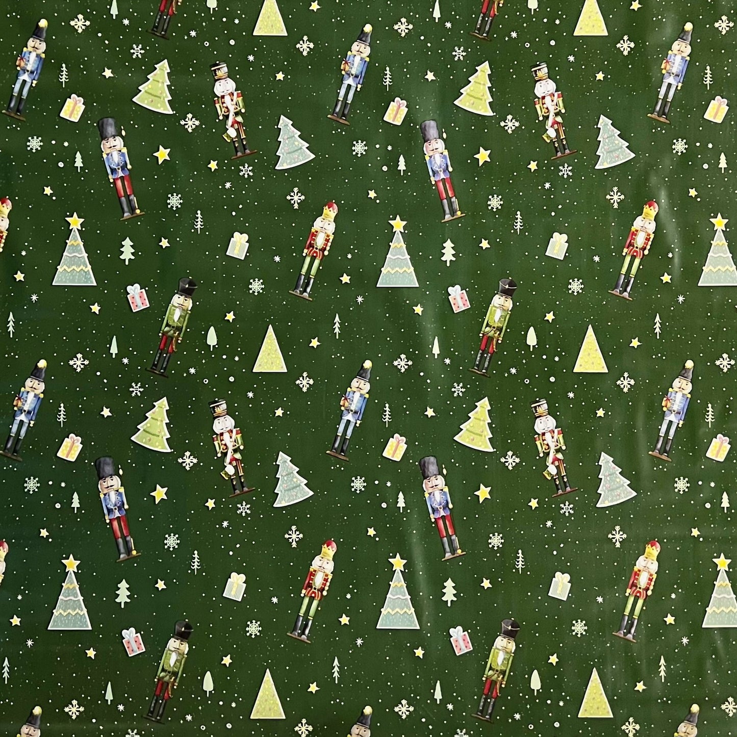Wachstuch Tischdecke grün Weihnachten Nussknacker