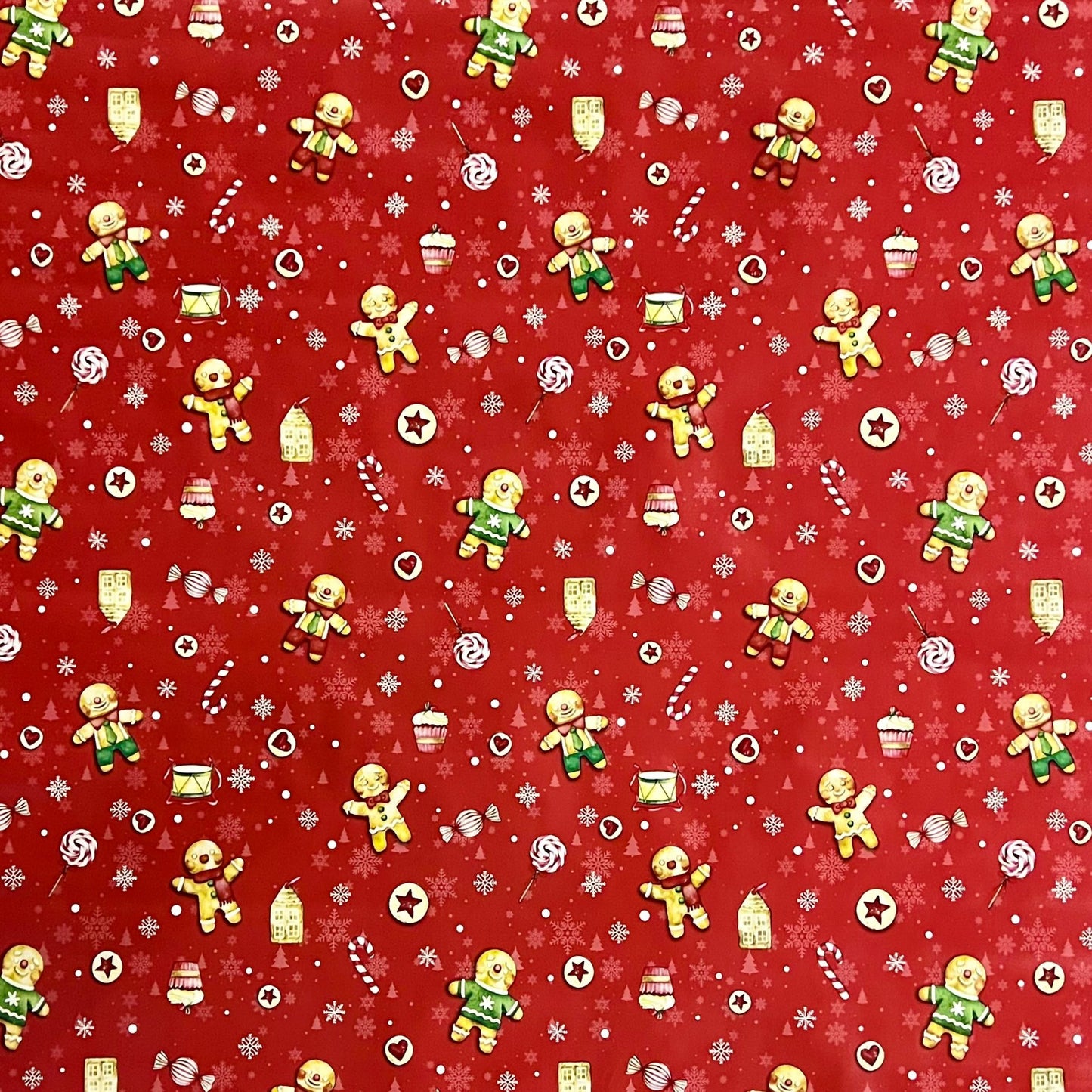 Wachstuch Tischdecke Lebkuchenmann rot