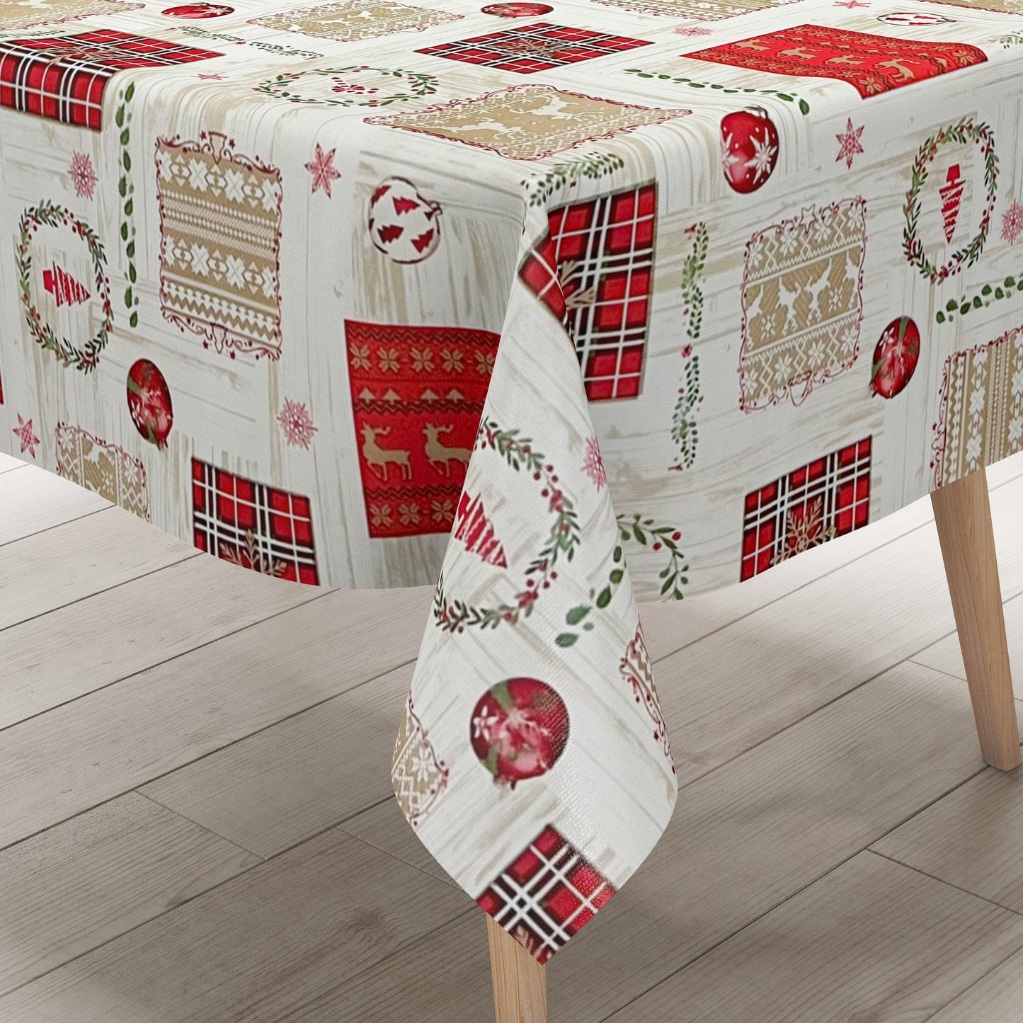 Wachstuch Tischdecke Weihnachten Rentier Advent