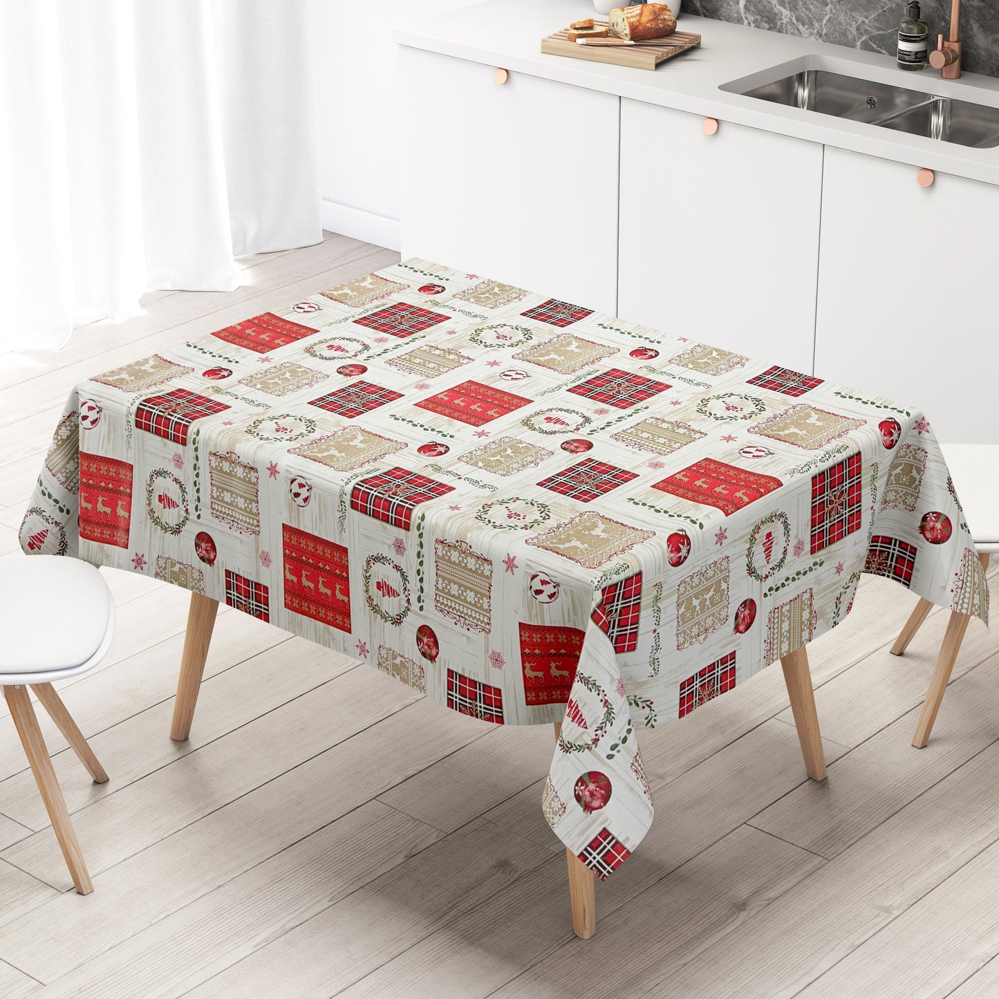 Wachstuch Tischdecke Weihnachten Rentier Advent