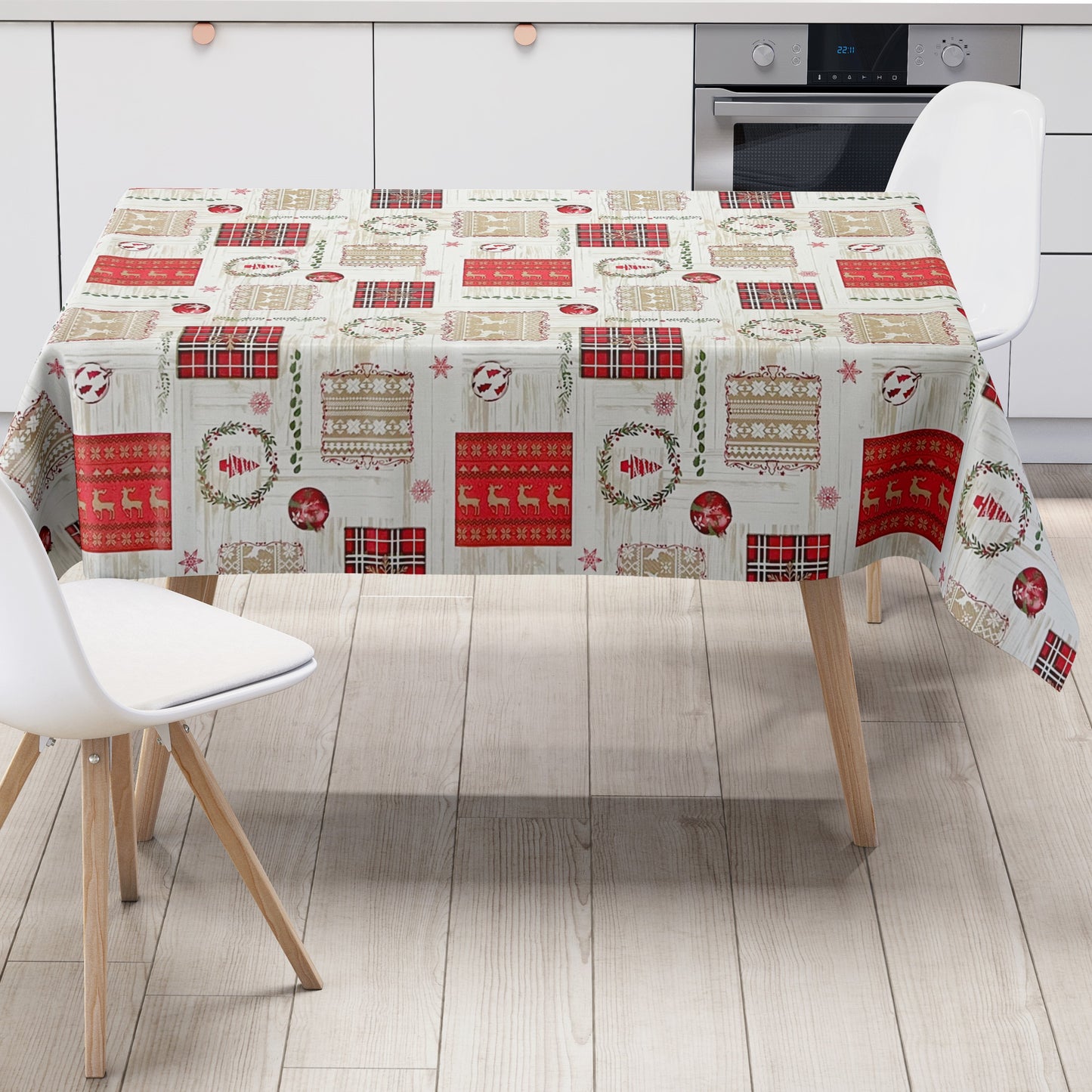 Wachstuch Tischdecke Weihnachten Rentier Advent