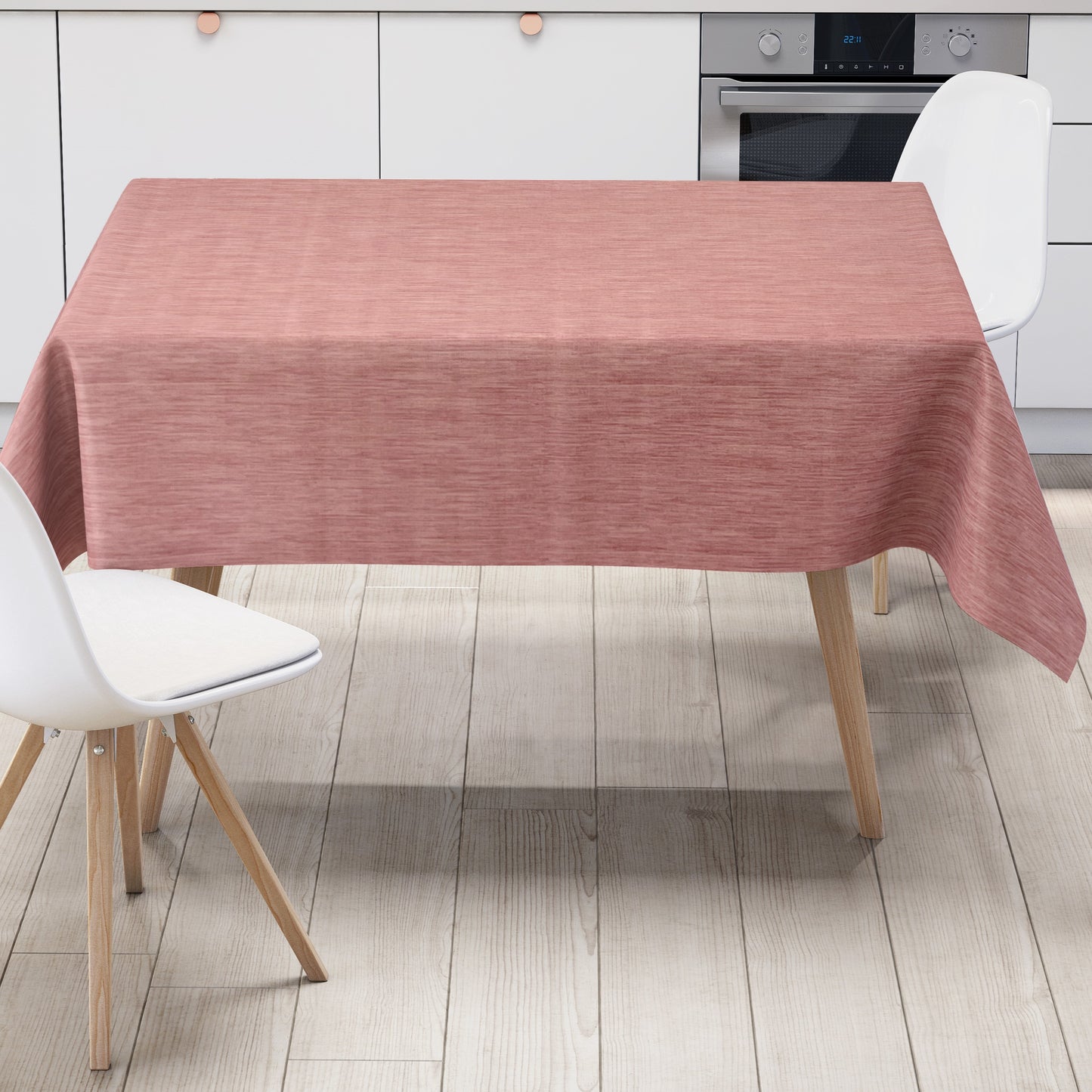 Wachstuch Tischdecke Leinen-Optik altrosa