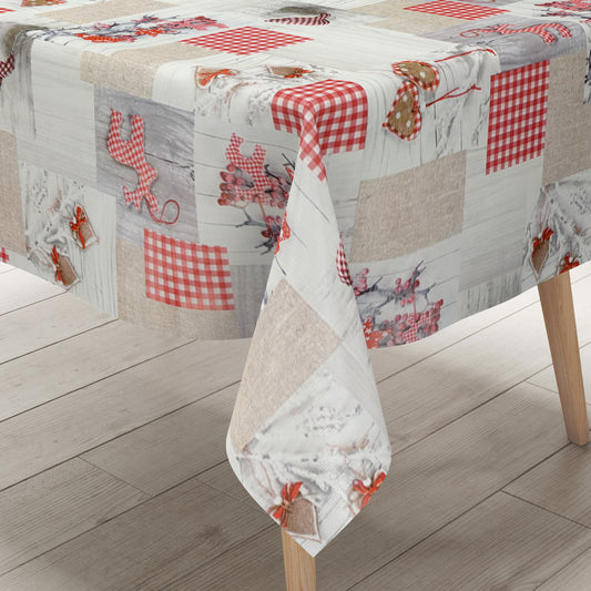 Wachstuch Tischdecke Weihnachten Patchwork