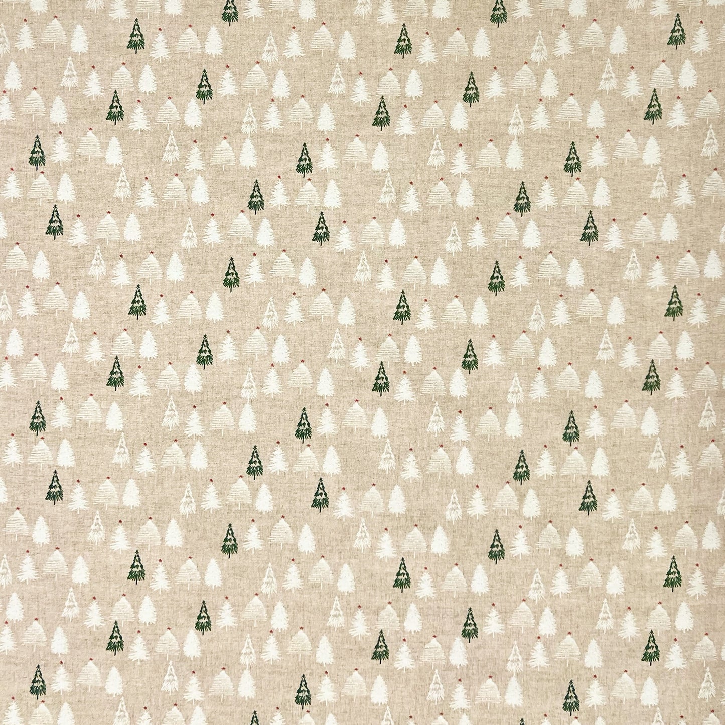 Baumwolltischdecke Tannenbaum Weihnachten beige