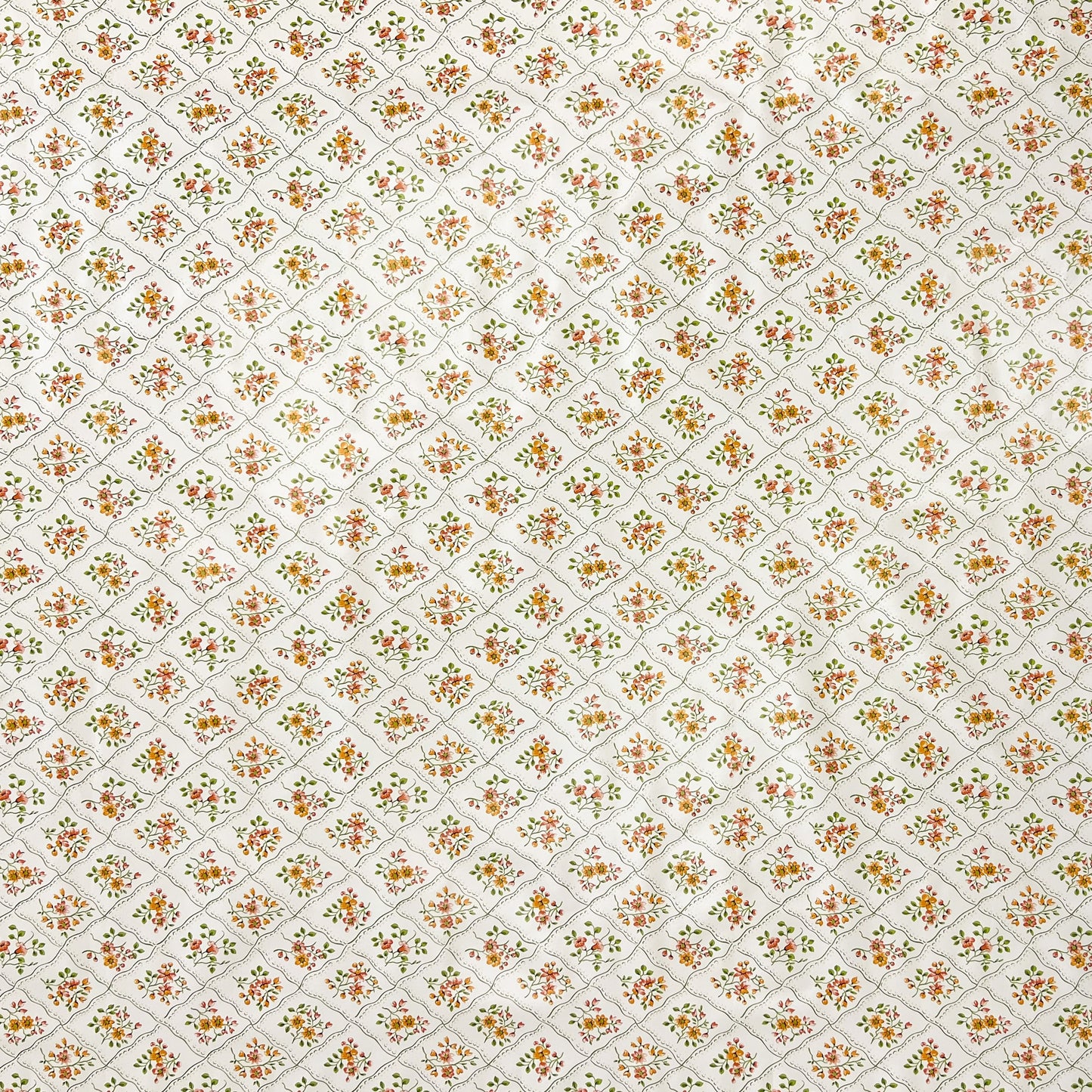 Wachstuch Tischdecke Übergröße Blumen Blüten beige