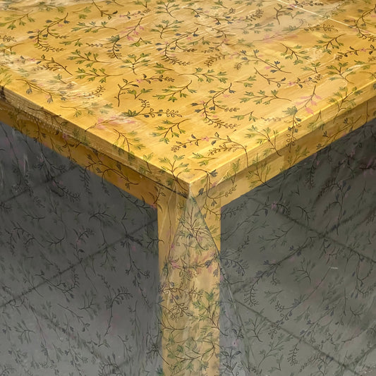 Tablecloth table foil transparent crystal clear TF1039-3 flower tendrils 0.15 mm 150 my thickness