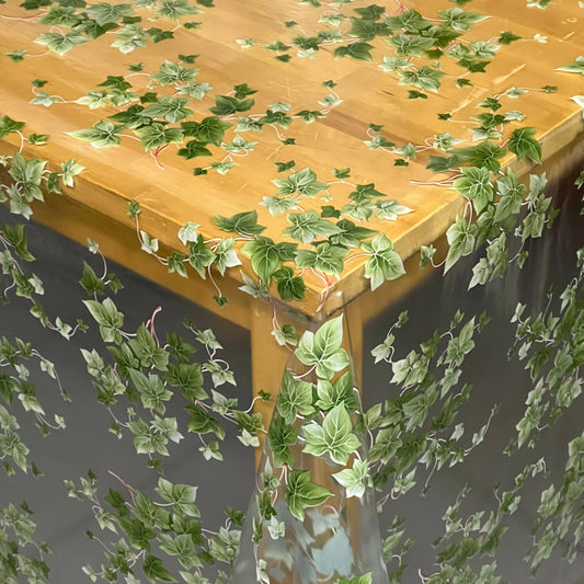 Tablecloth table foil transparent crystal clear TF8965-01 Ivy Edera 0.15 mm 150 my thickness