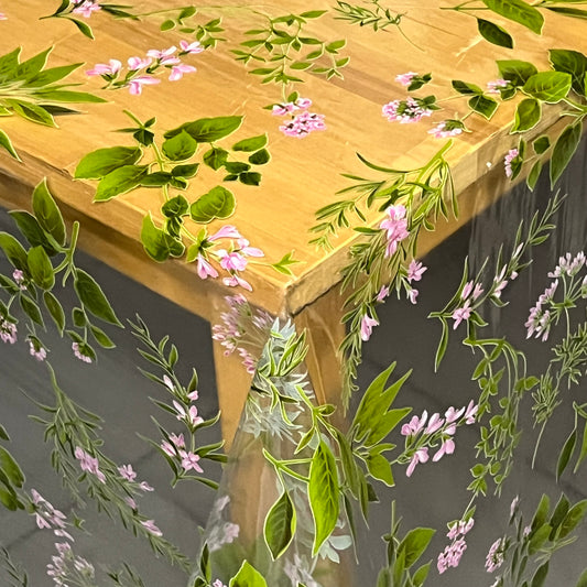 Tablecloth table foil transparent crystal clear TF8966-01 herbs 0.15 mm 150 my thickness