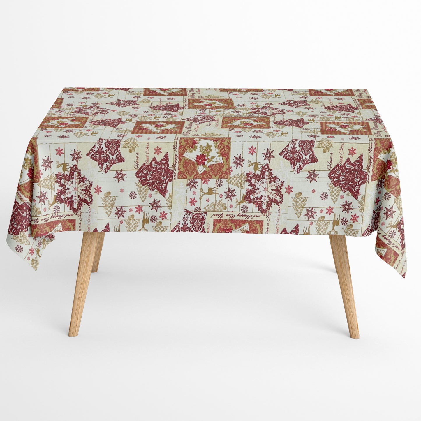 Baumwoll Tischdecke Merry Christmas Happy New Year