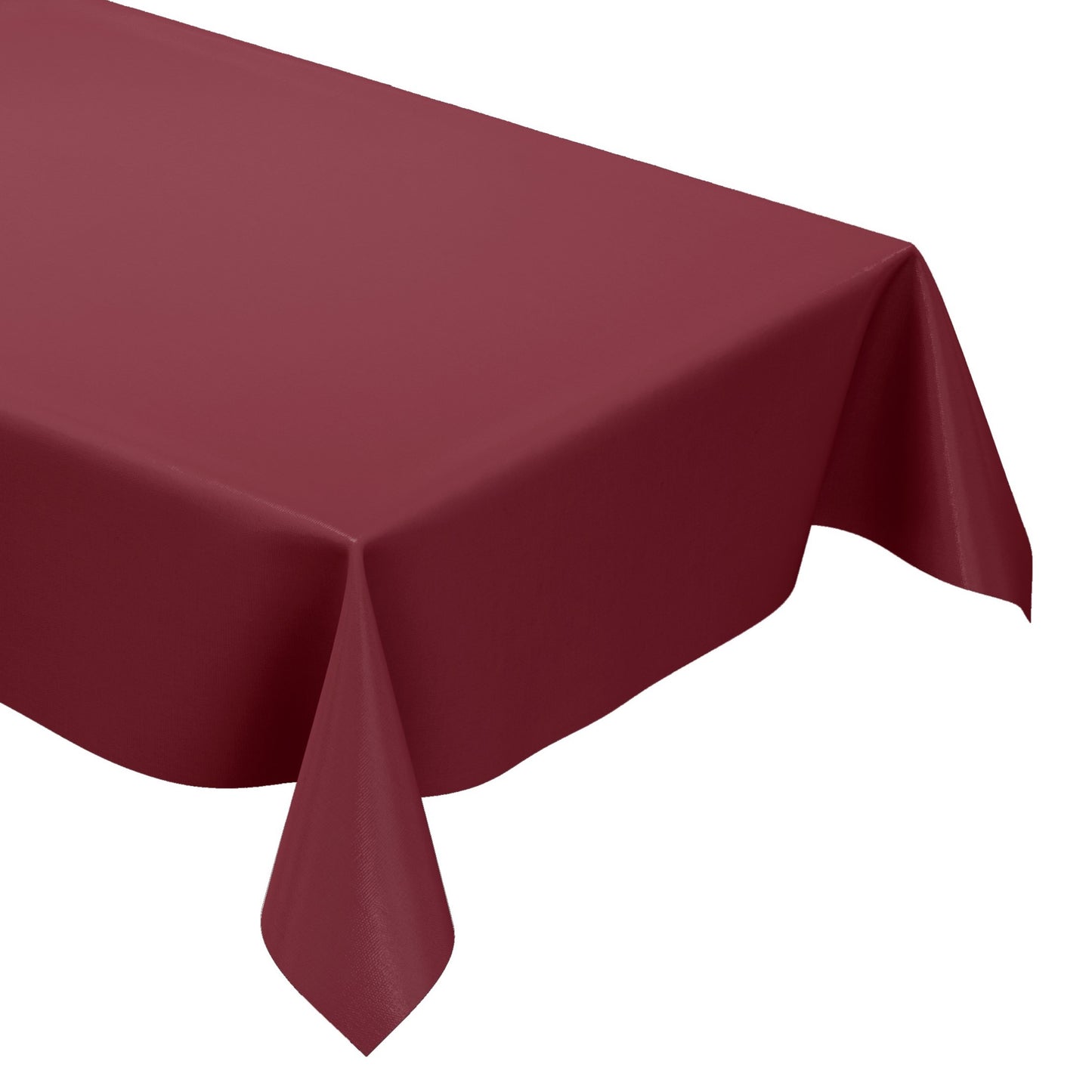 KEVKUS Wachstuch Tischdecke uni 209 Bordeaux Dunkelrot Weinrot wählbar in eckig, rund und oval -