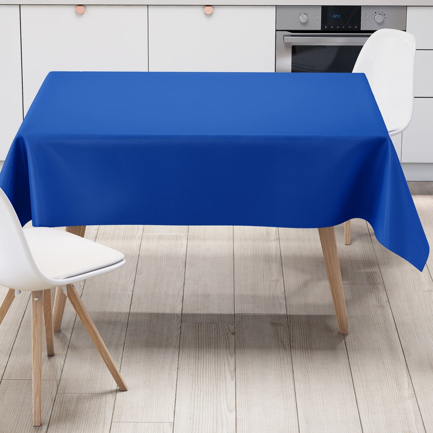 KEVKUS Wachstuch Tischdecke uni 295 blau royalblau einfarbig wählbar in eckig, rund und oval -