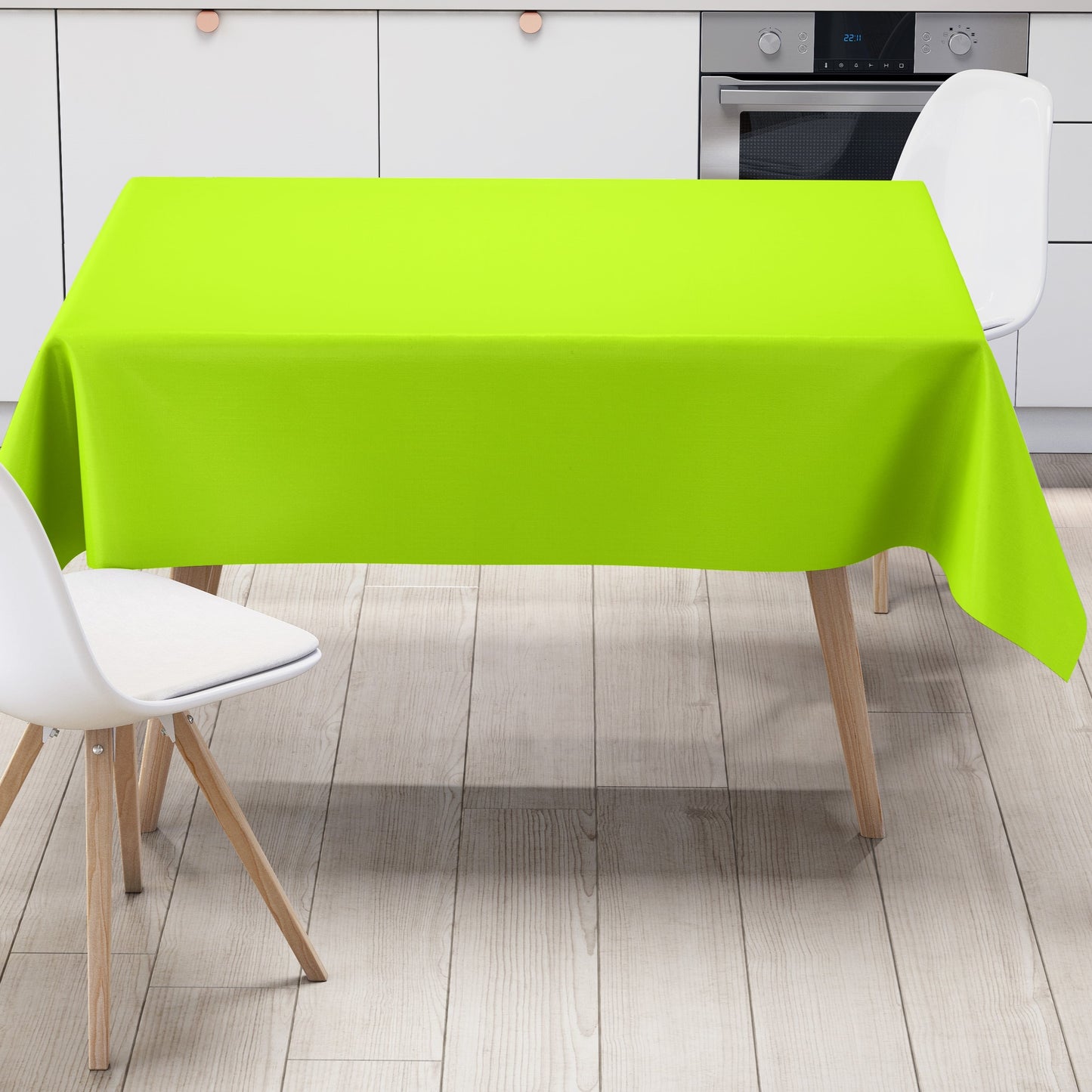 KEVKUS Wachstuch Tischdecke unifarben 36 Lime Lemon einfarbig wählbar in eckig, rund und oval -