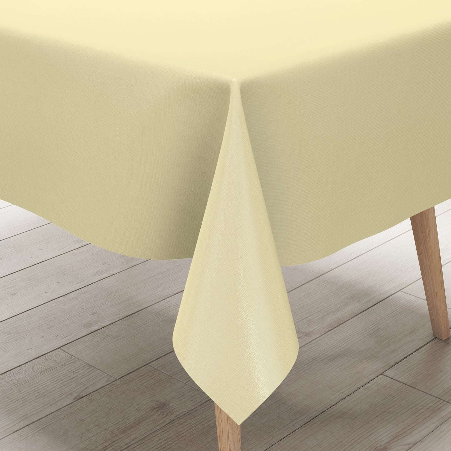 KEVKUS Wachstuch Tischdecke uni 7 beige creme einfarbig wählbar in eckig, rund und oval -