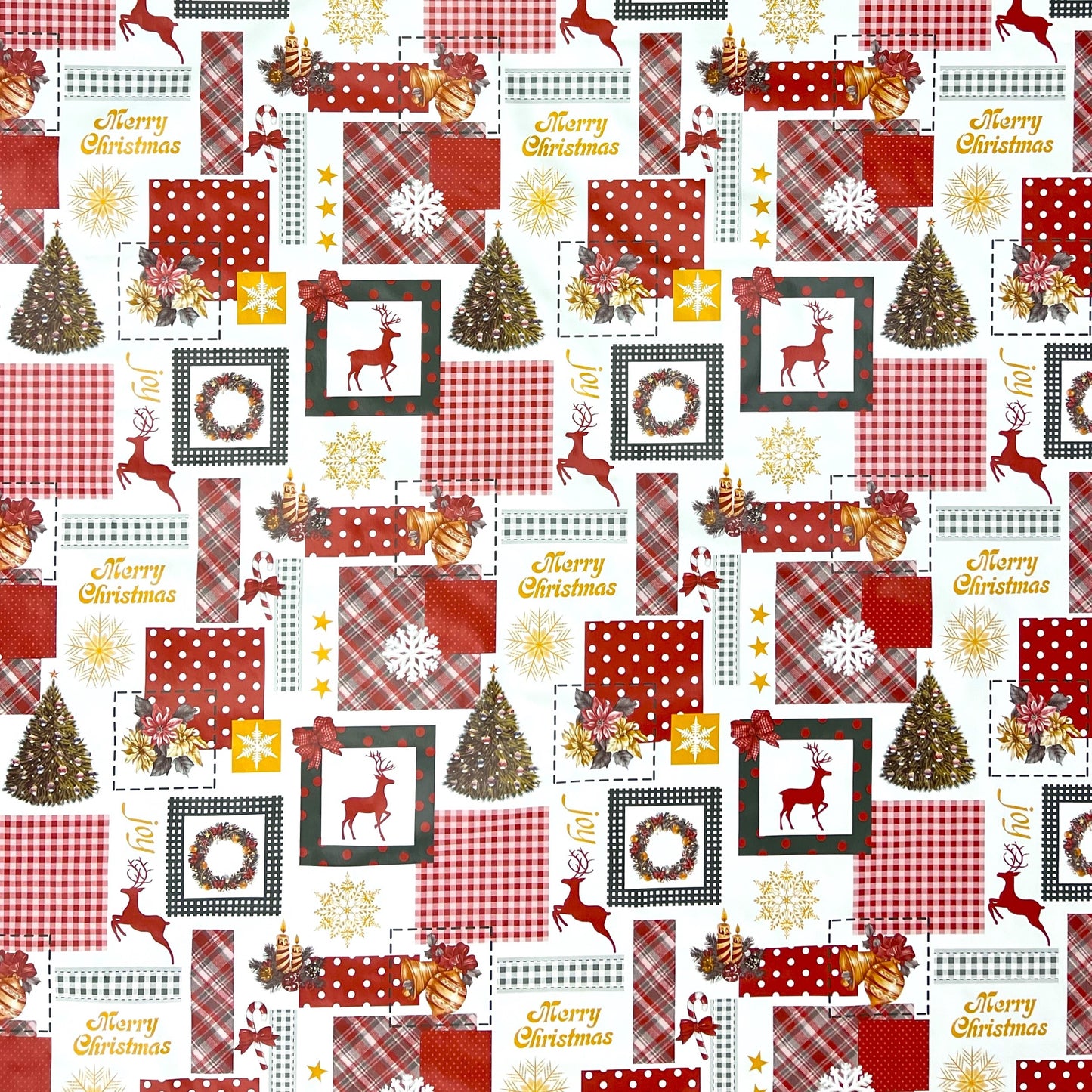 KEVKUS Wachstuch Tischdecke Weihnachten 01047-00 Rentier rot-grün eckig rund oval