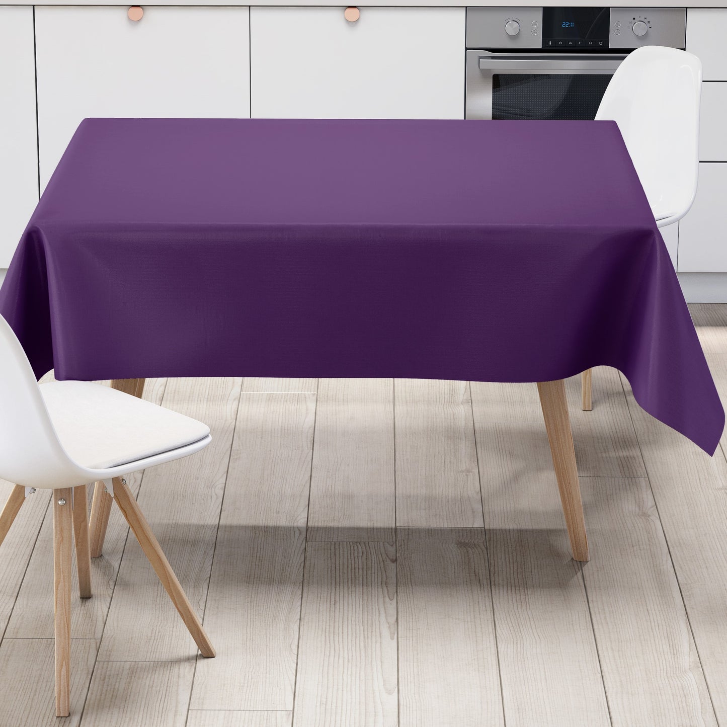 Oilcloth tablecloth uni 17 plain purple square round oval
