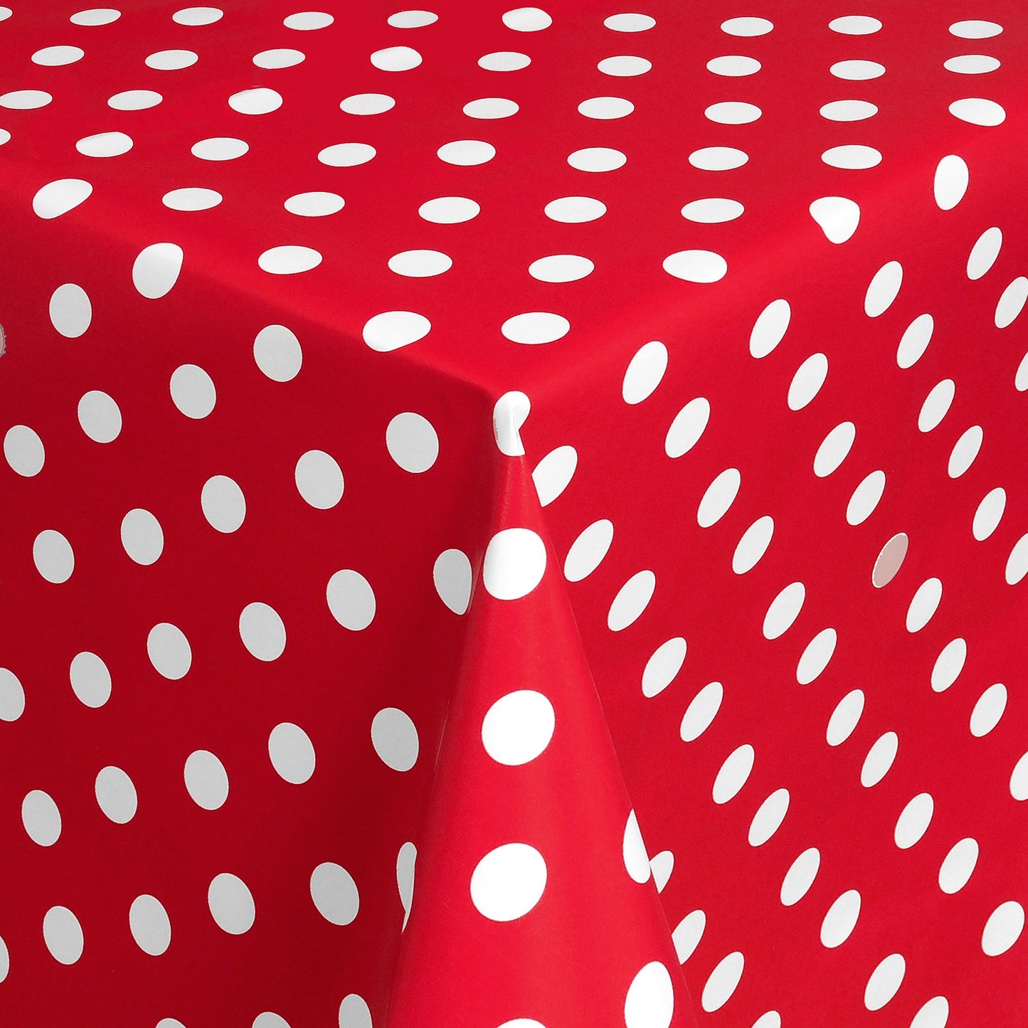 abwaschbare pvc Tischdecke Wachstuch Punkte rot Polkda dots eckig rund oval