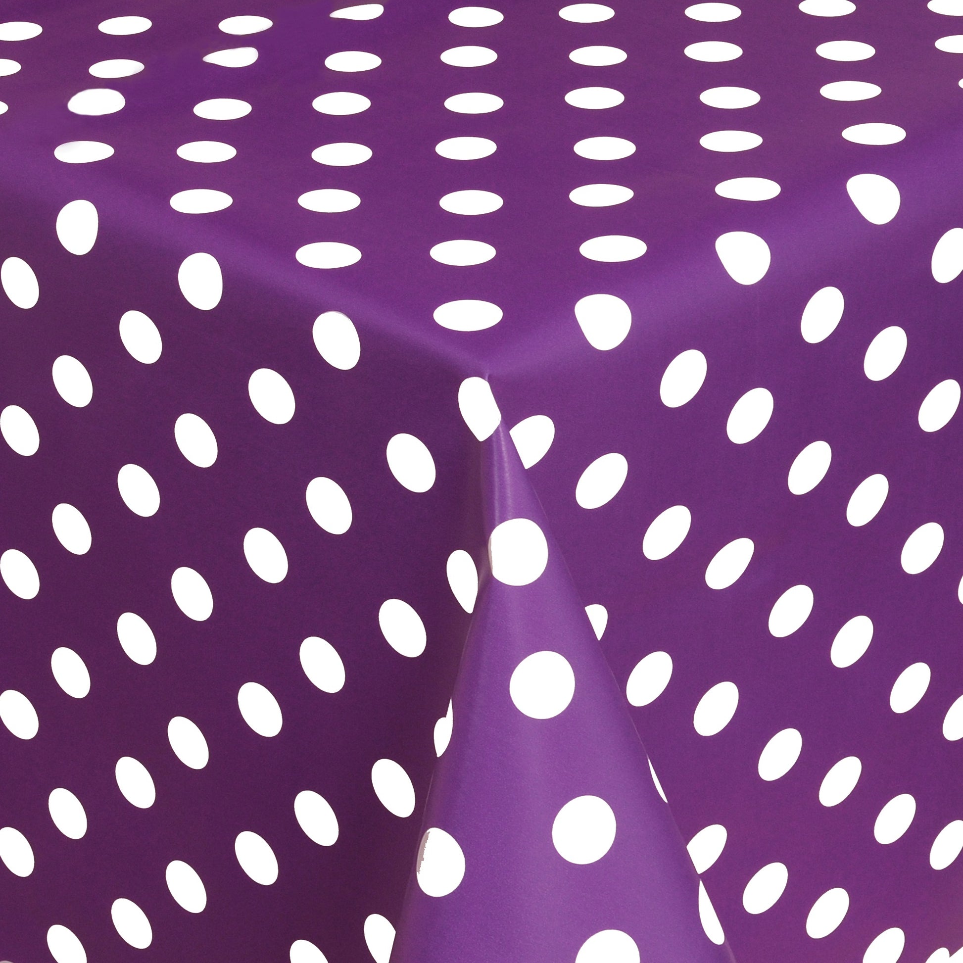 abwaschbare pvc Tischdecke Wachstuch Punkte lila Polkda dots eckig rund oval