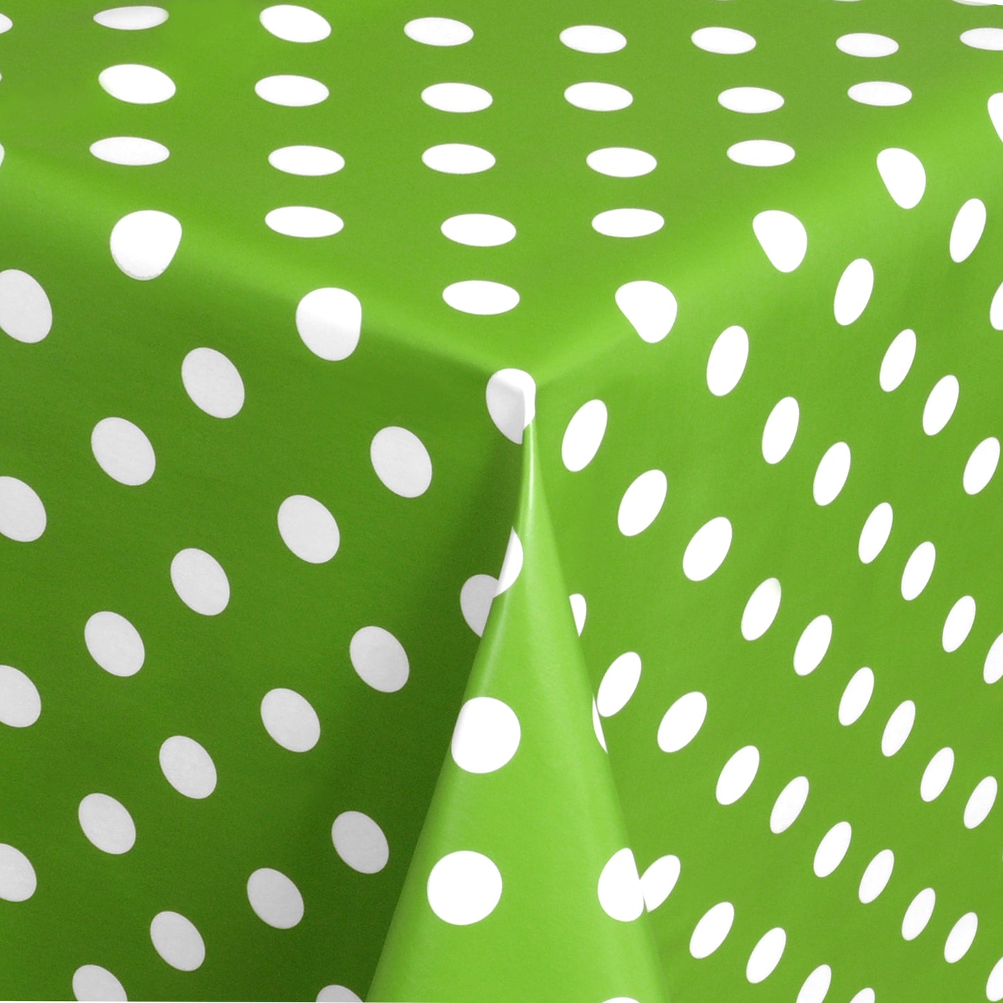 abwaschbare pvc Tischdecke Wachstuch Punkte grün Polkda dots eckig rund oval