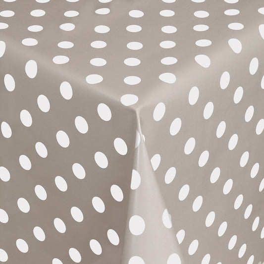 Wachstuchrolle Wachstuctischdecke hellgrau Punkte Polka Dots