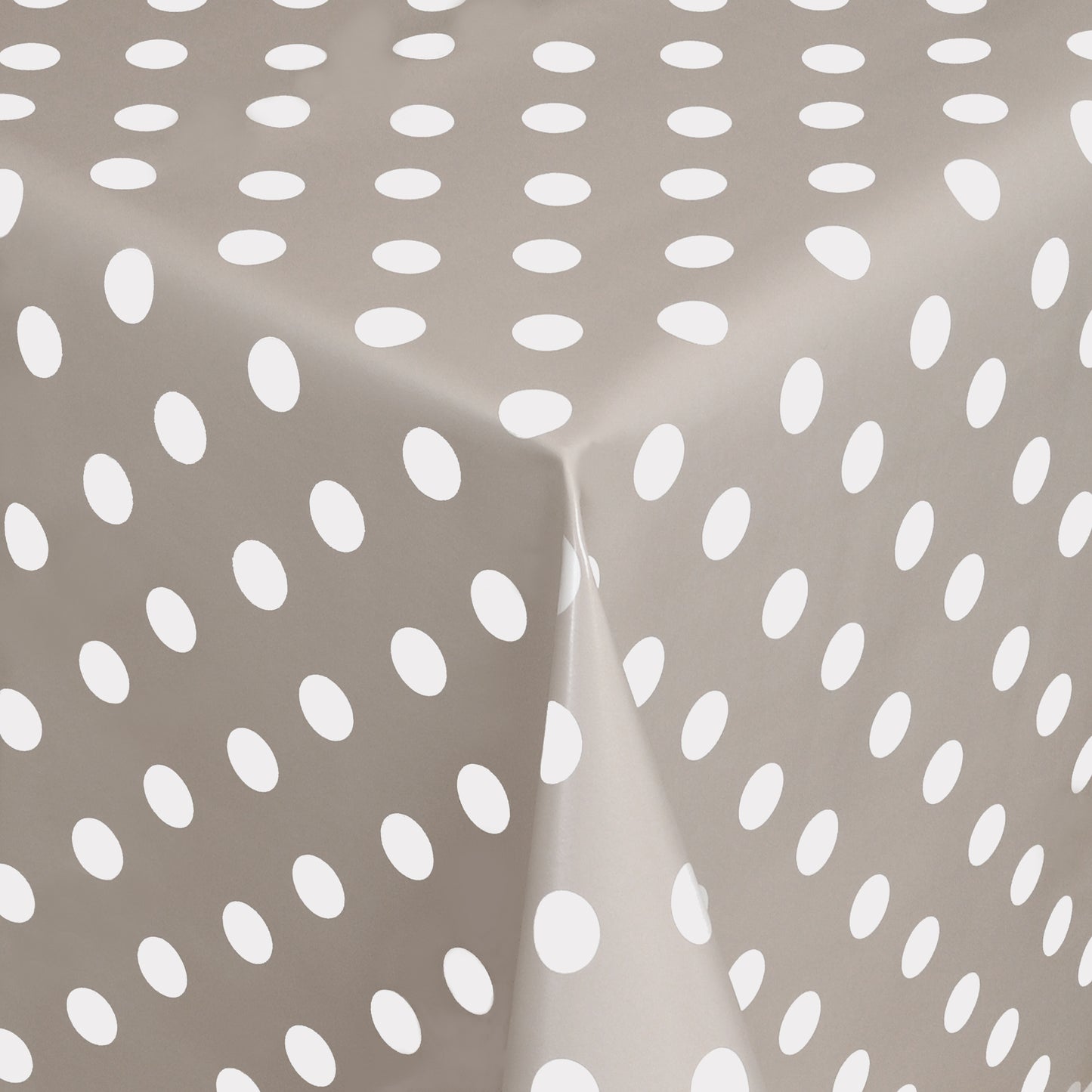abwaschbare pvc Tischdecke Wachstuch Punkte hellgrau Polkda dots eckig rund oval