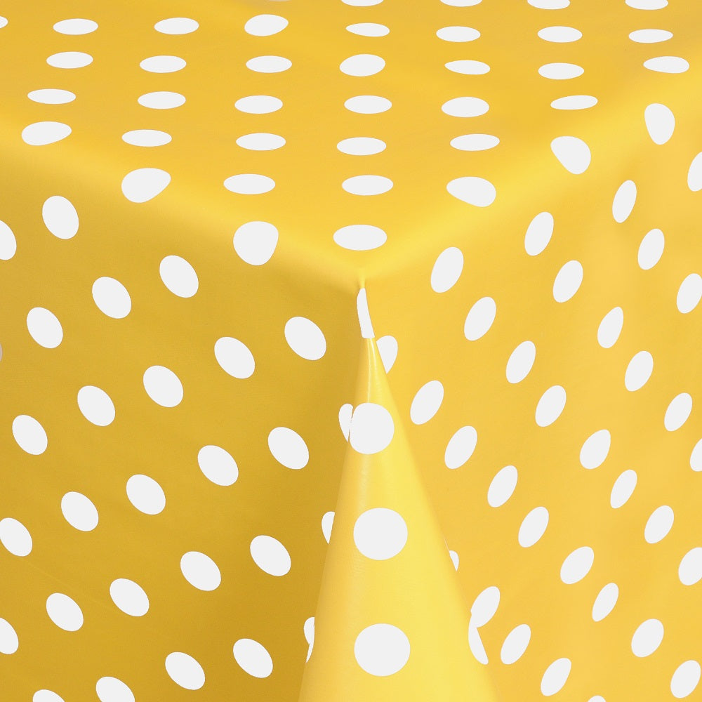 Wachstuch Rollenware Meterware Wachstuchrolle Punkte Polka Dots gelb