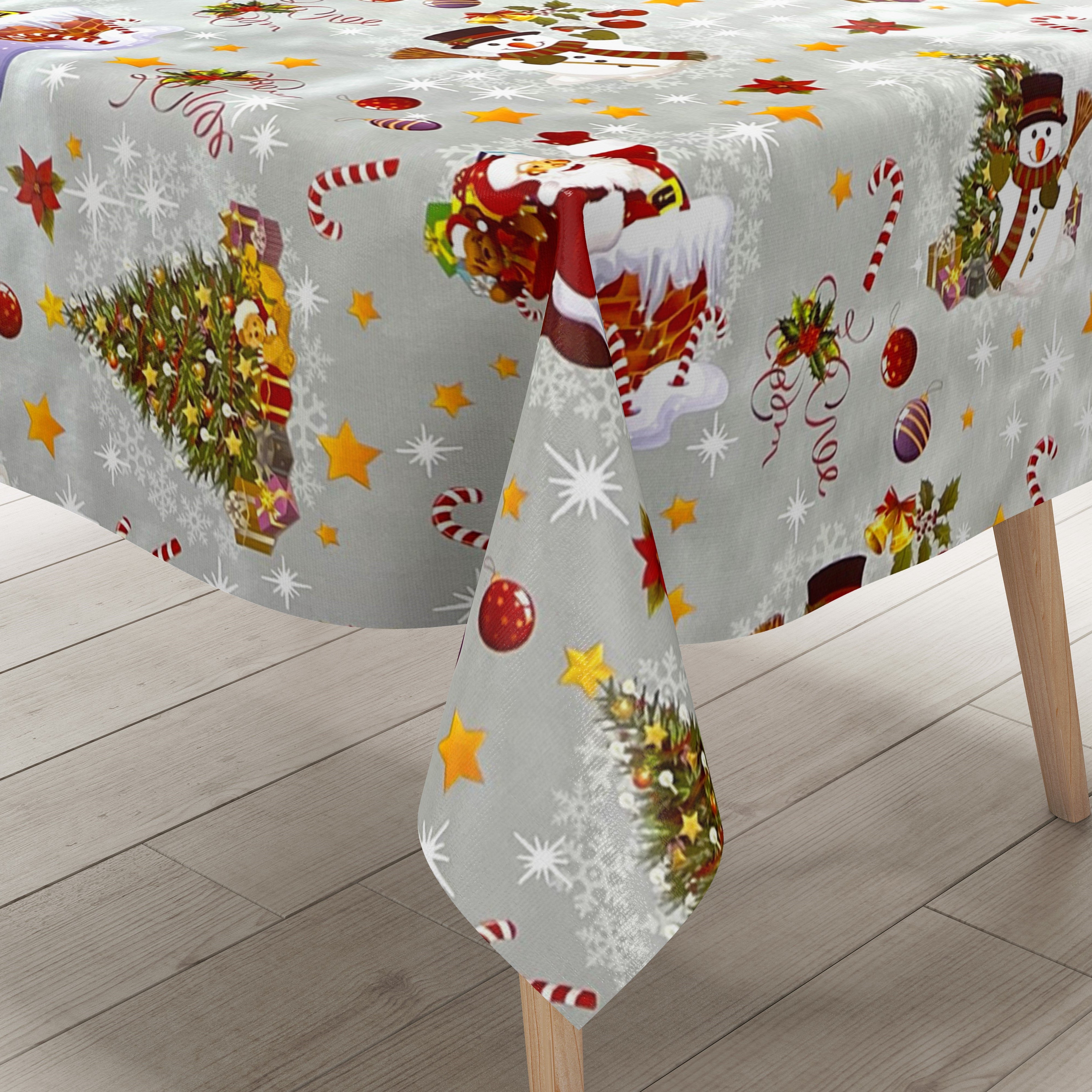 KEVKUS Wachstuch Tischdecke Meterware – Weihnachten Motiv Schneemann, 70 X 240 Cm | Pflegeleicht, Rutschfest