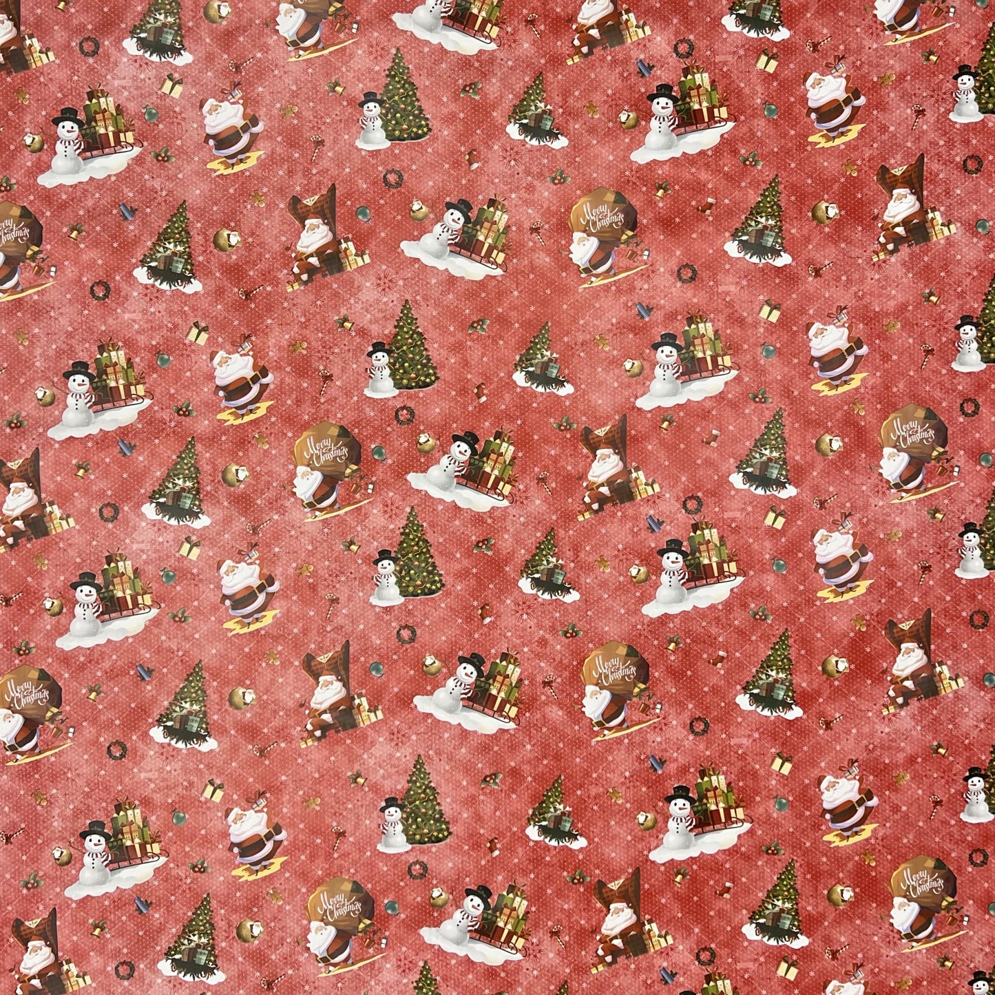 KEVKUS Wachstuch Tischdecke Weihnachten 01334-02 Schneemann Weihnachtsmann rot eckig rund oval